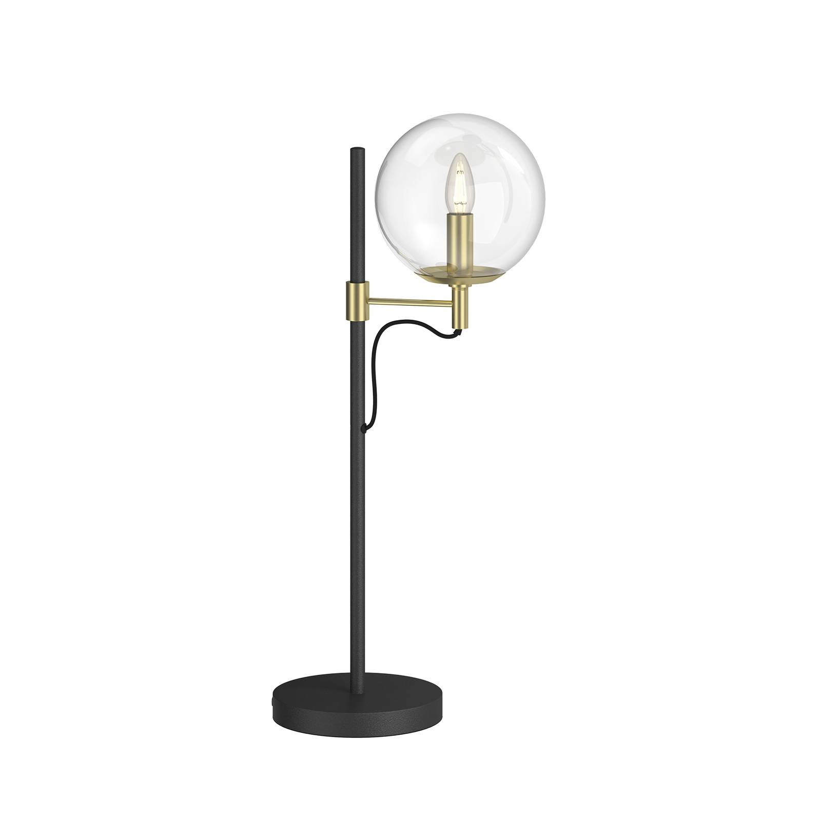 Lucande Sotiana asztali lámpa, üveggömb, sárgaréz