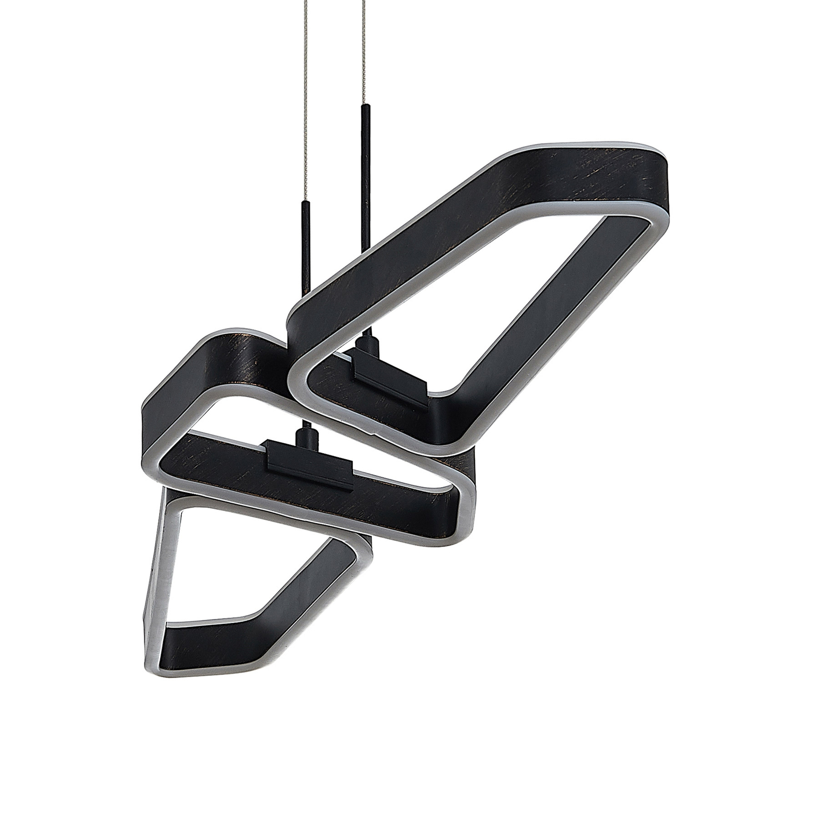 Lucande Quinn LED hanglamp zwart 3-lamps