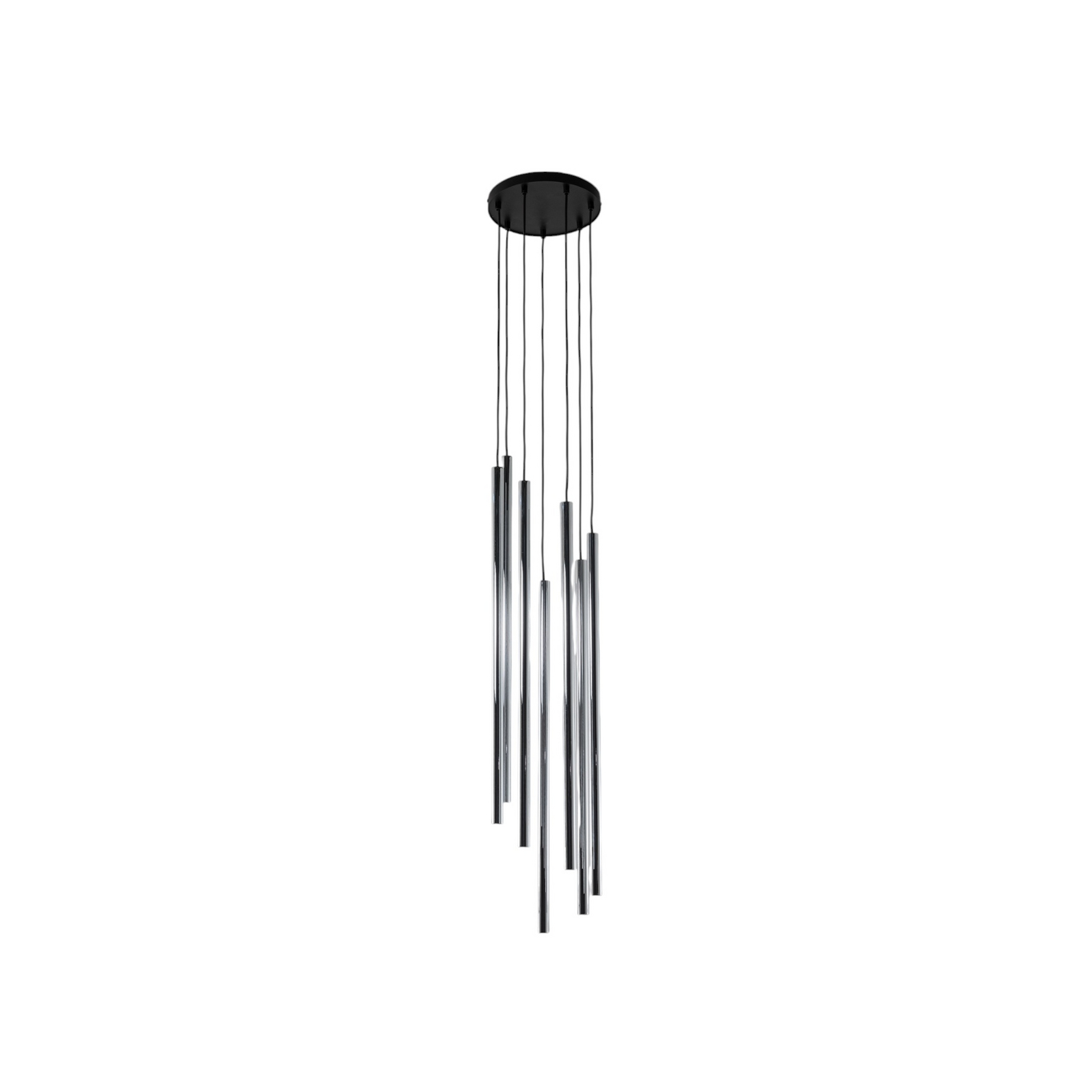 Lámpara colgante Sopel Lux, 7 luces, redonda, negro/plateado, G9