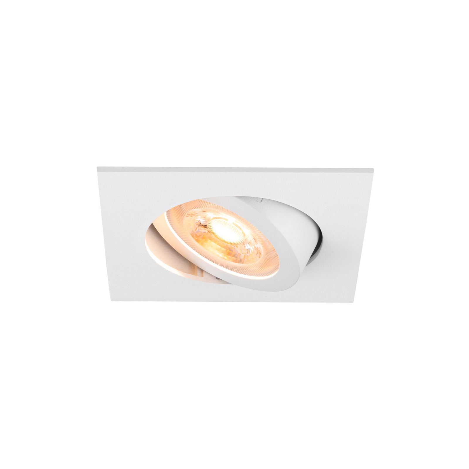 SLV Forsænket loftlampe New Tria, hvid, aluminium, længde 8,2 cm