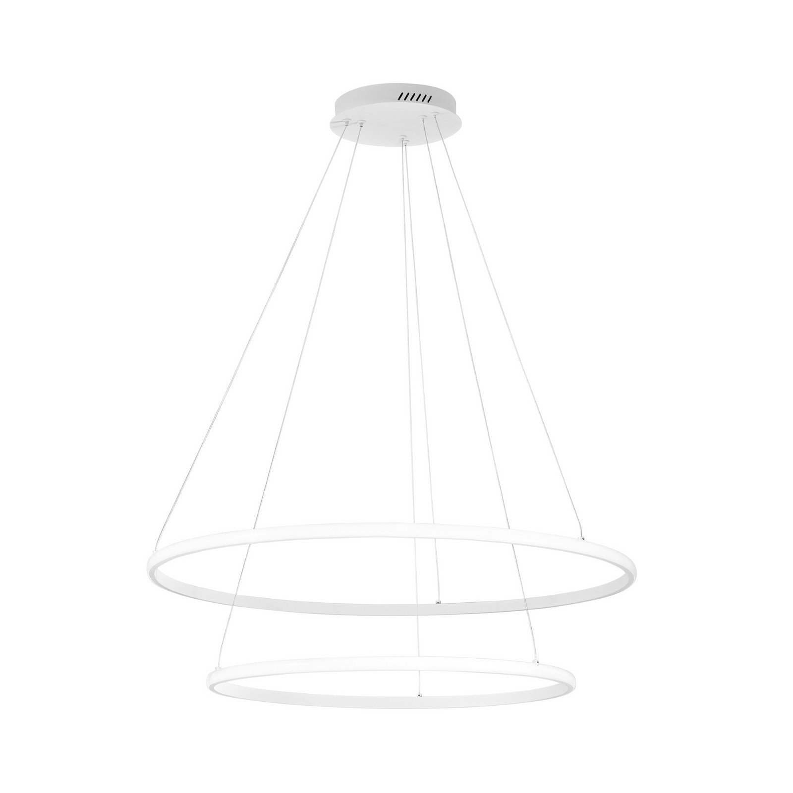 Luce Ambiente Design Lampă suspendată LED Axis Ø 80/60 cm alb metal CCT