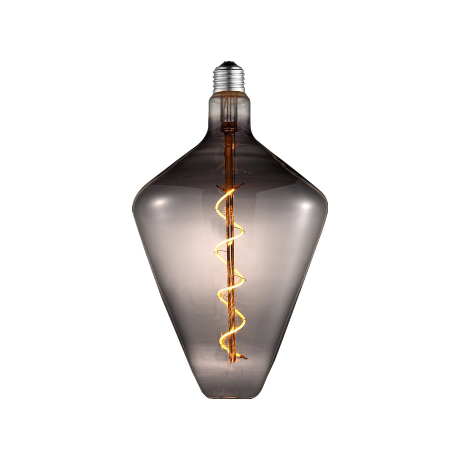Lucande-LED-lamppu E27 4 W, Ø15 cm, 1 800 K, smoke