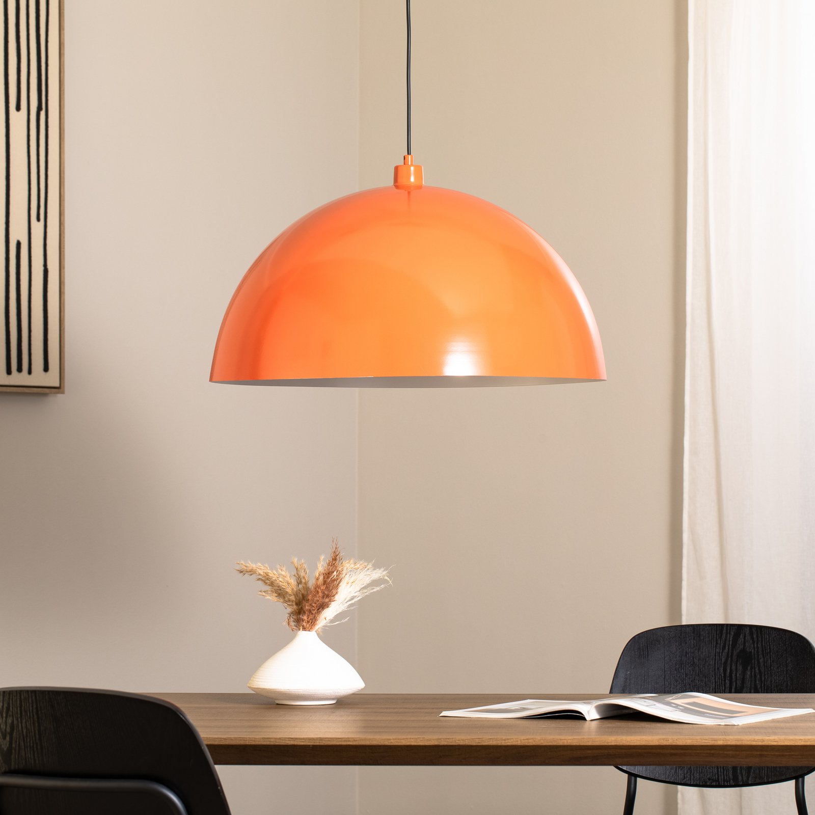 Hengelampe Kure, oransje, metall, Ø 60 cm, E27 Hengelampe Kure, oransje, metall, Ø 60 cm, E27