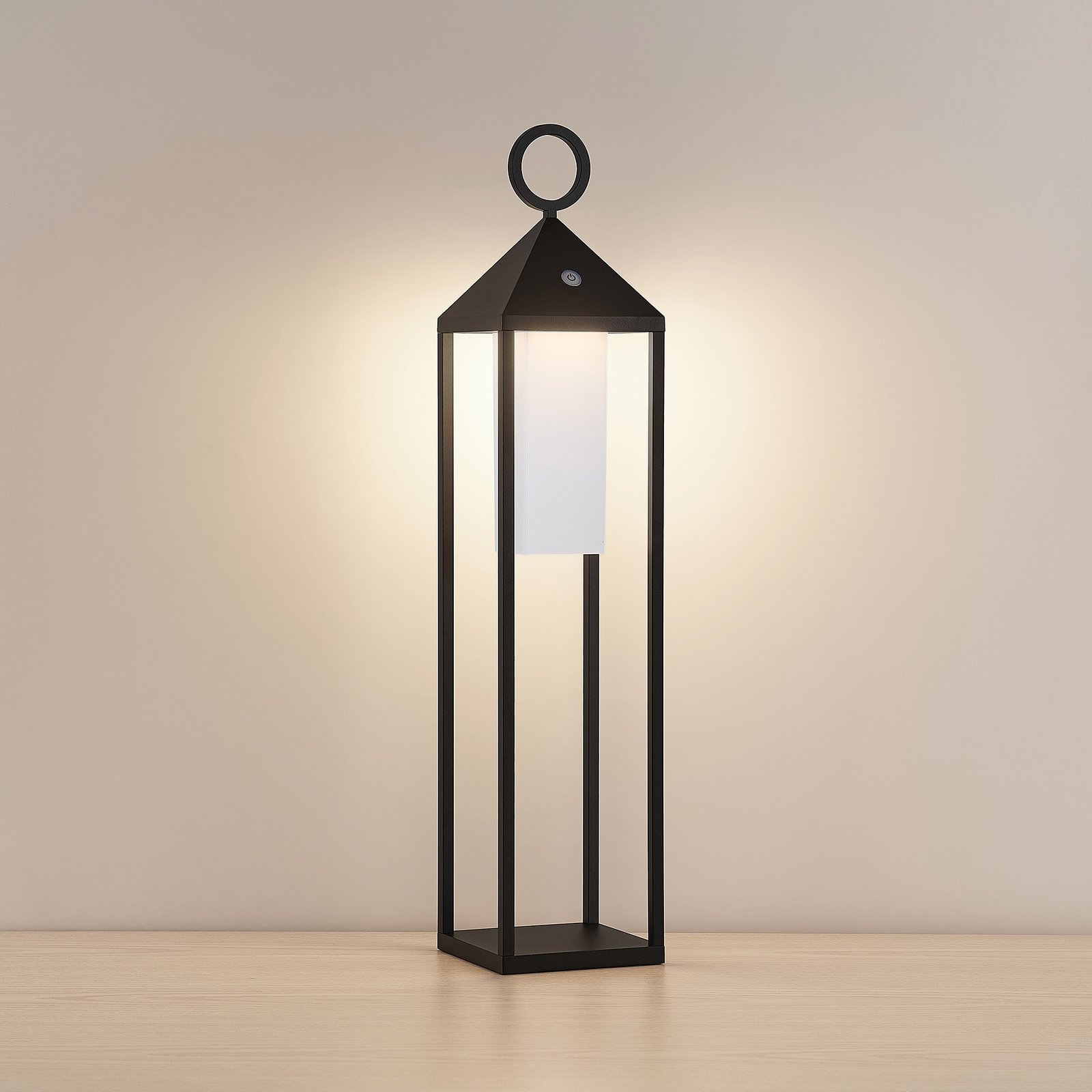 Lucande Miluma LED-utomhuslykta, 64 cm, svart
