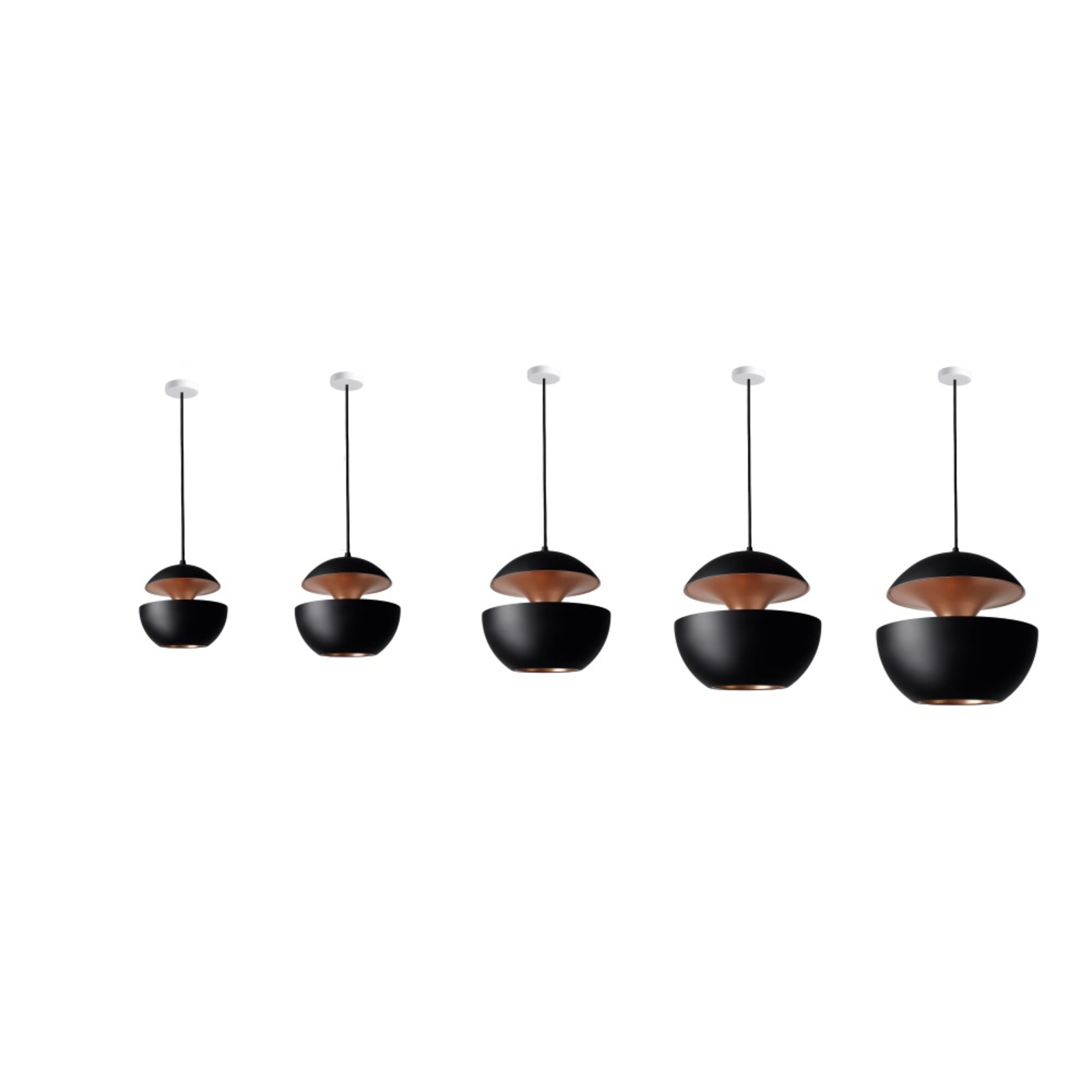 Here Comes The Sun Lustră Pendul ø175 Black/Copper - DCW