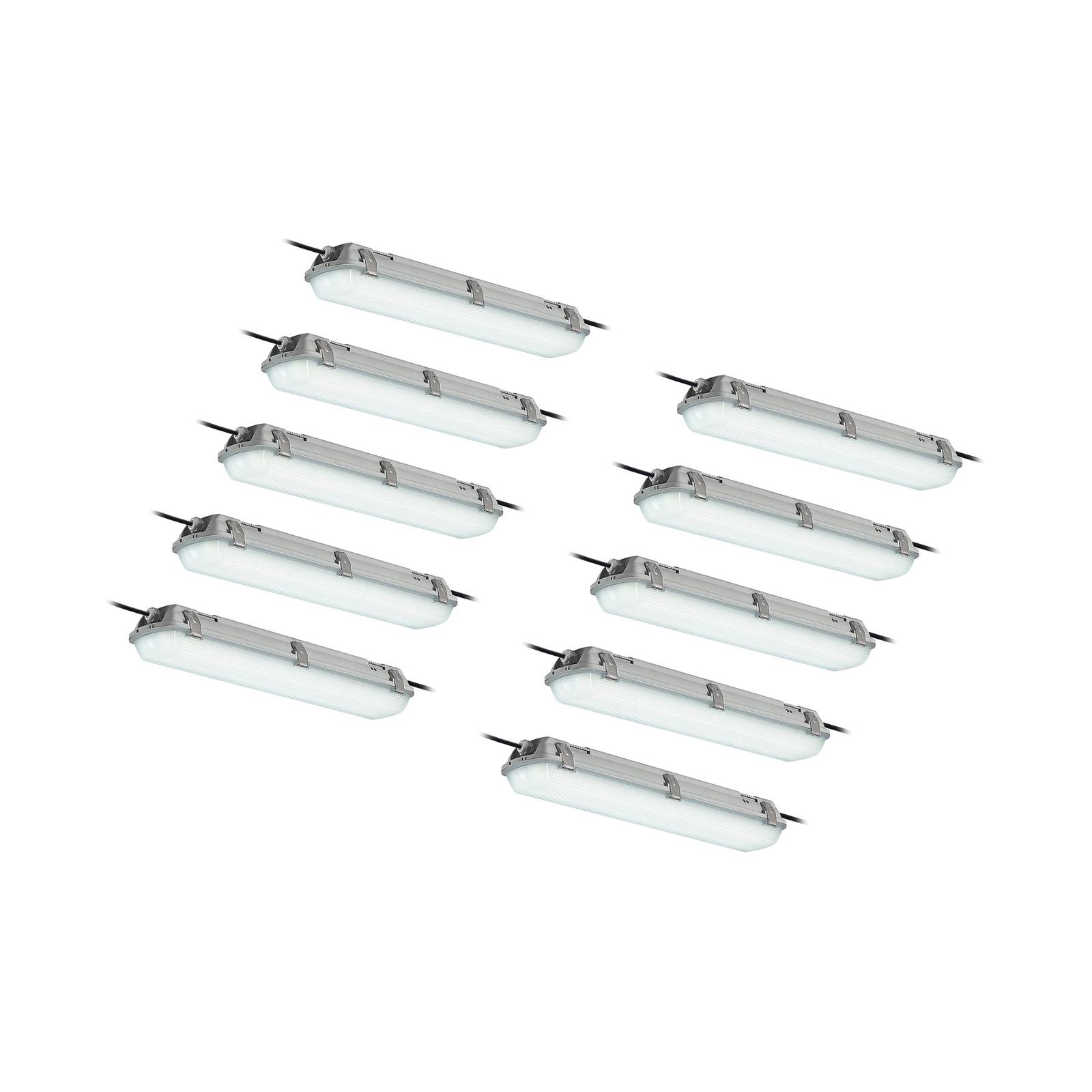 Arcchio LED-Feuchtraumleuchte Rao, Länge 61,8 cm, 10er-Set