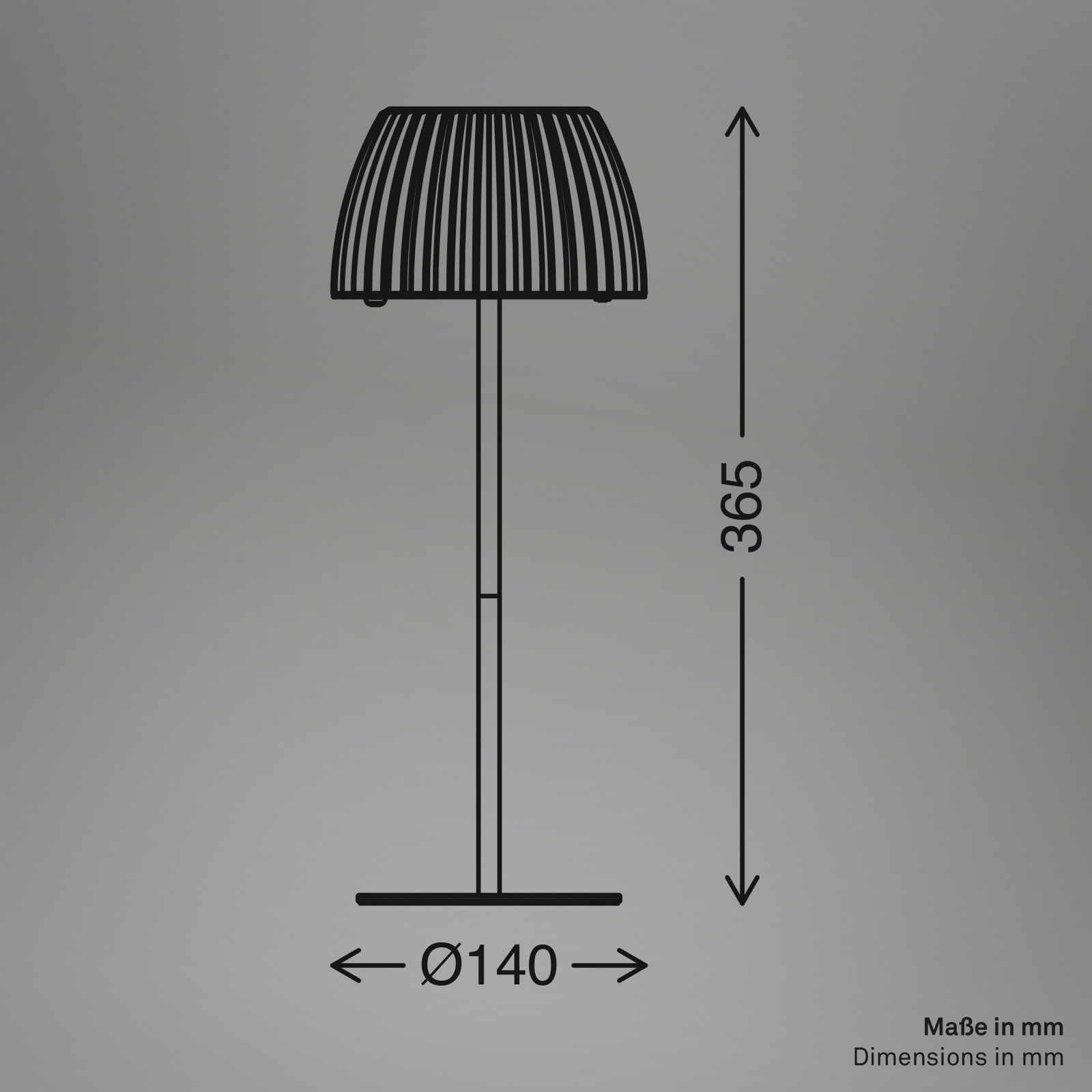 Loca LED table lamp, anthracite, height 36 cm, metal/plastic