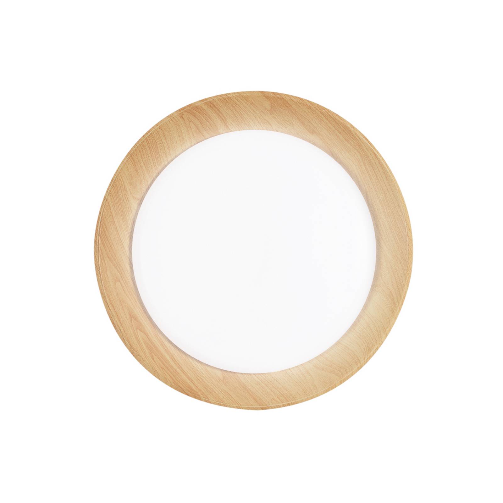 LED-Deckenlampe Arka, Ø 50 cm, weiß/Holzoptik, Metall, CCT günstig online kaufen