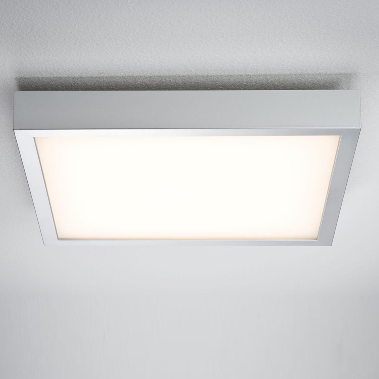Paulmann Lunar LED panel, angular, chrome, 40x40cm