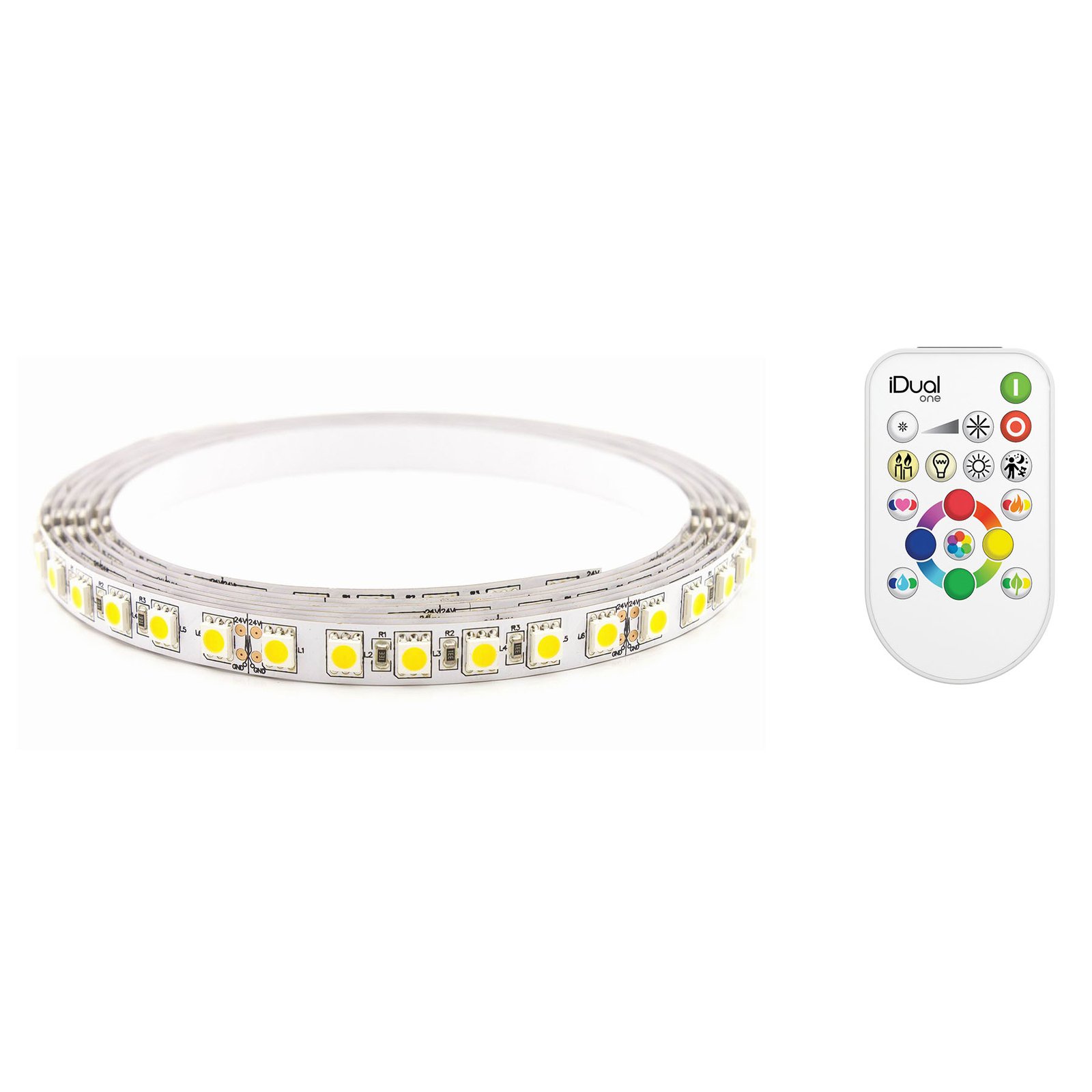 iDual Strip light LED strip starter kit 3 m, for Living / Dining Room, plastic, 5 W, energy efficiency: A+, L: 300 cm, W: 1 cm
