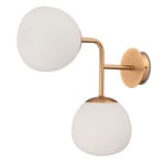 Maytoni Erich wall light, brass rosé, glass/metal, 2-bulb.