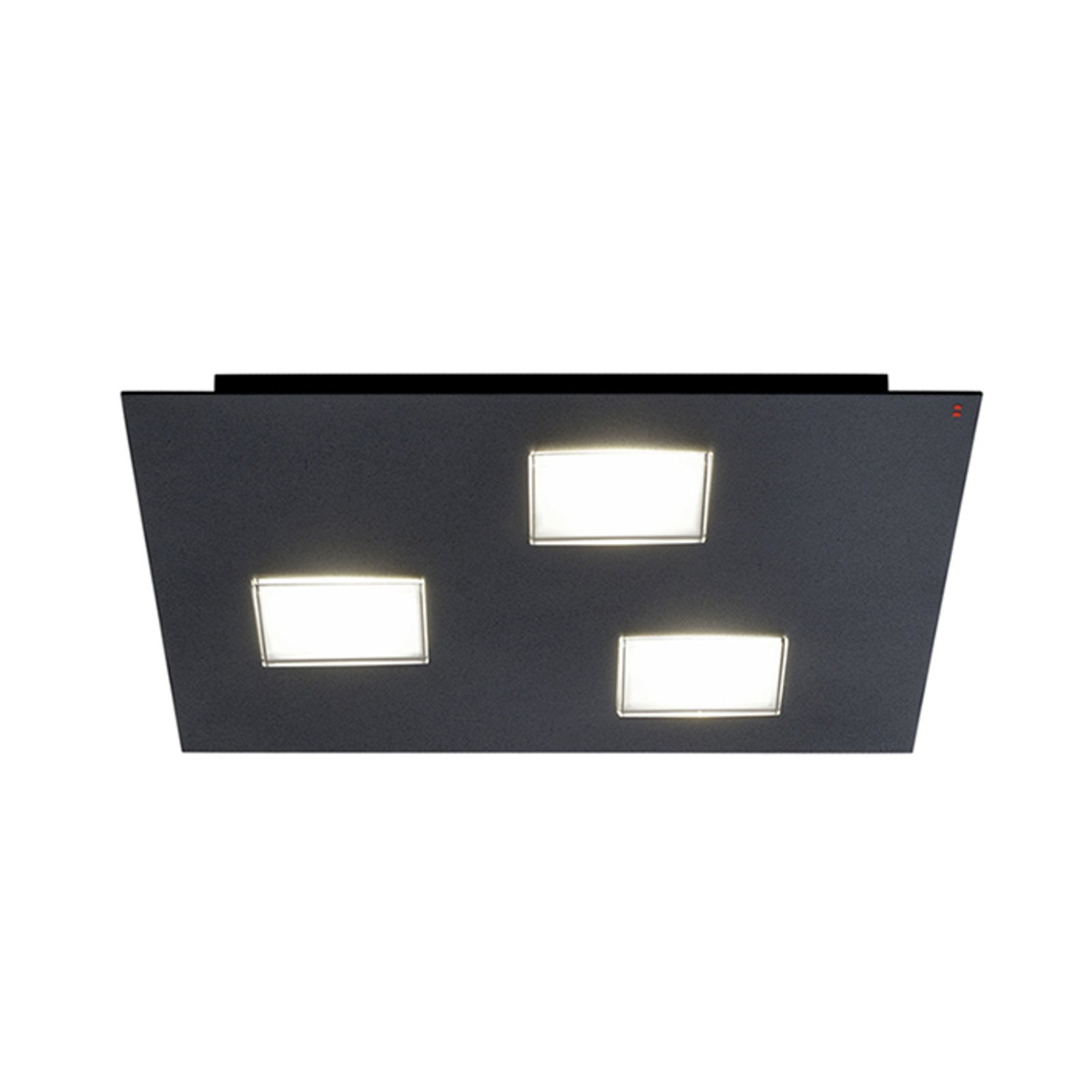 Fabbian Quarter lámpara LED de techo negra 3 luces