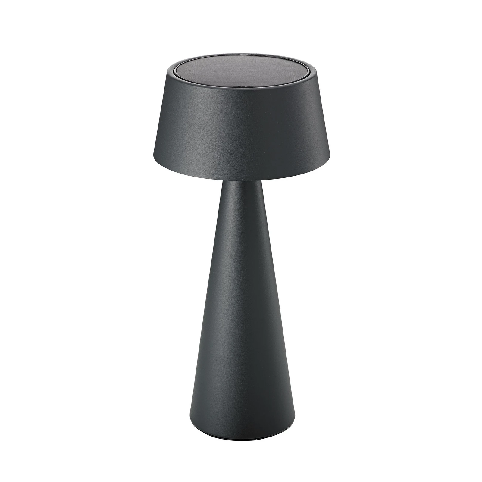 LED stolová lampa Solino, grafitová, solárna/USB, 26 cm IP44
