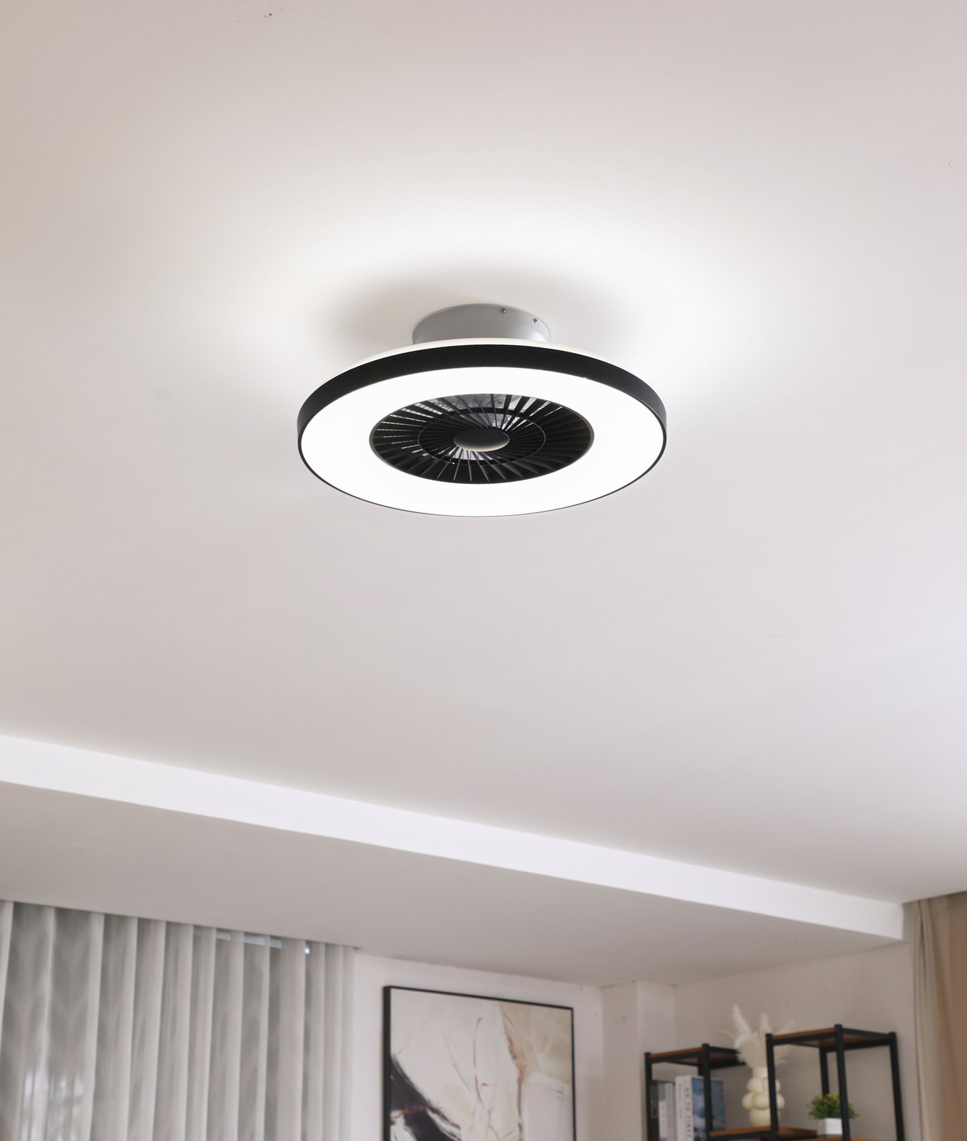 Paavo LED Smart Ceiling Fan Black - Lindby
