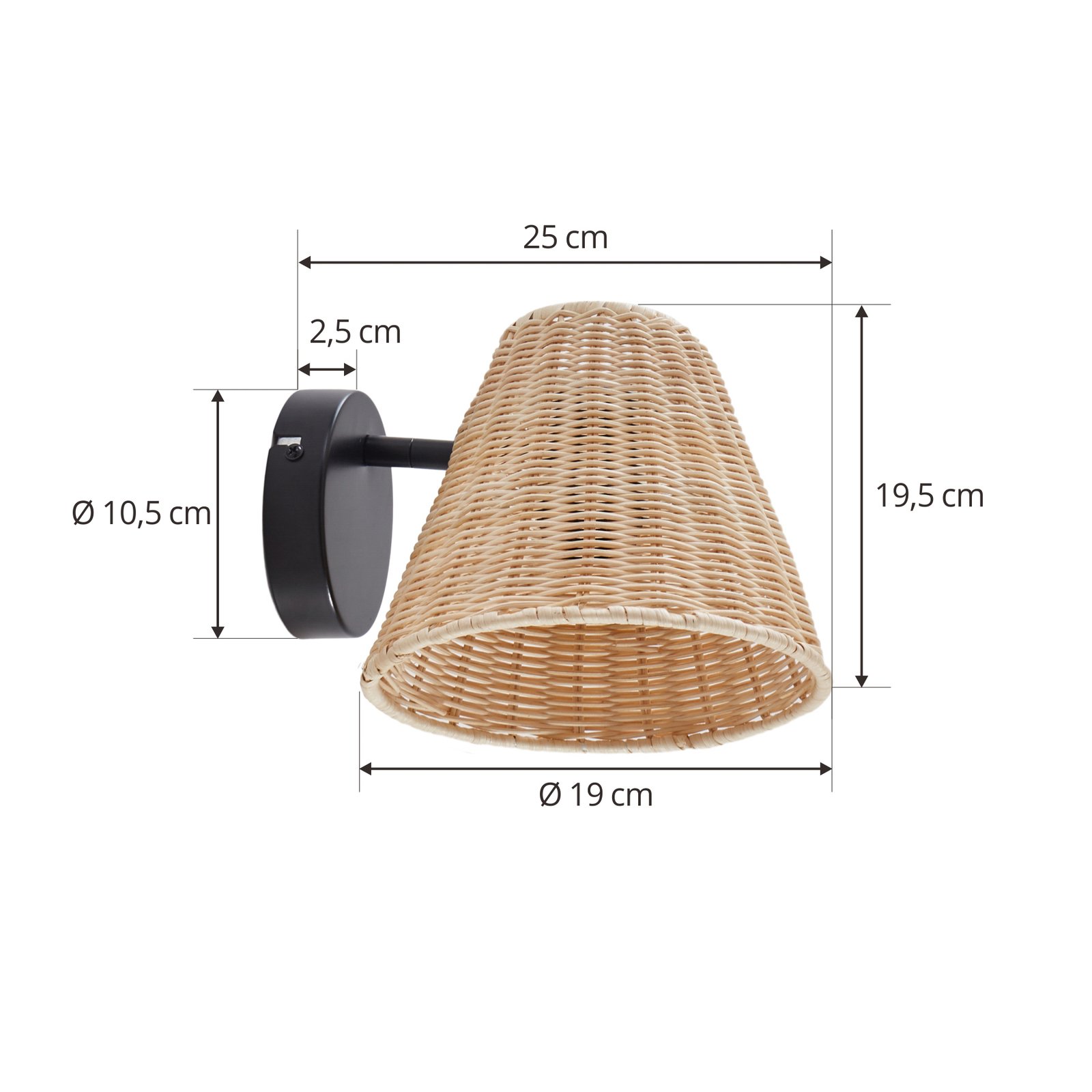Zyralia Lampa Ścienna Wood/Black - Lindby
