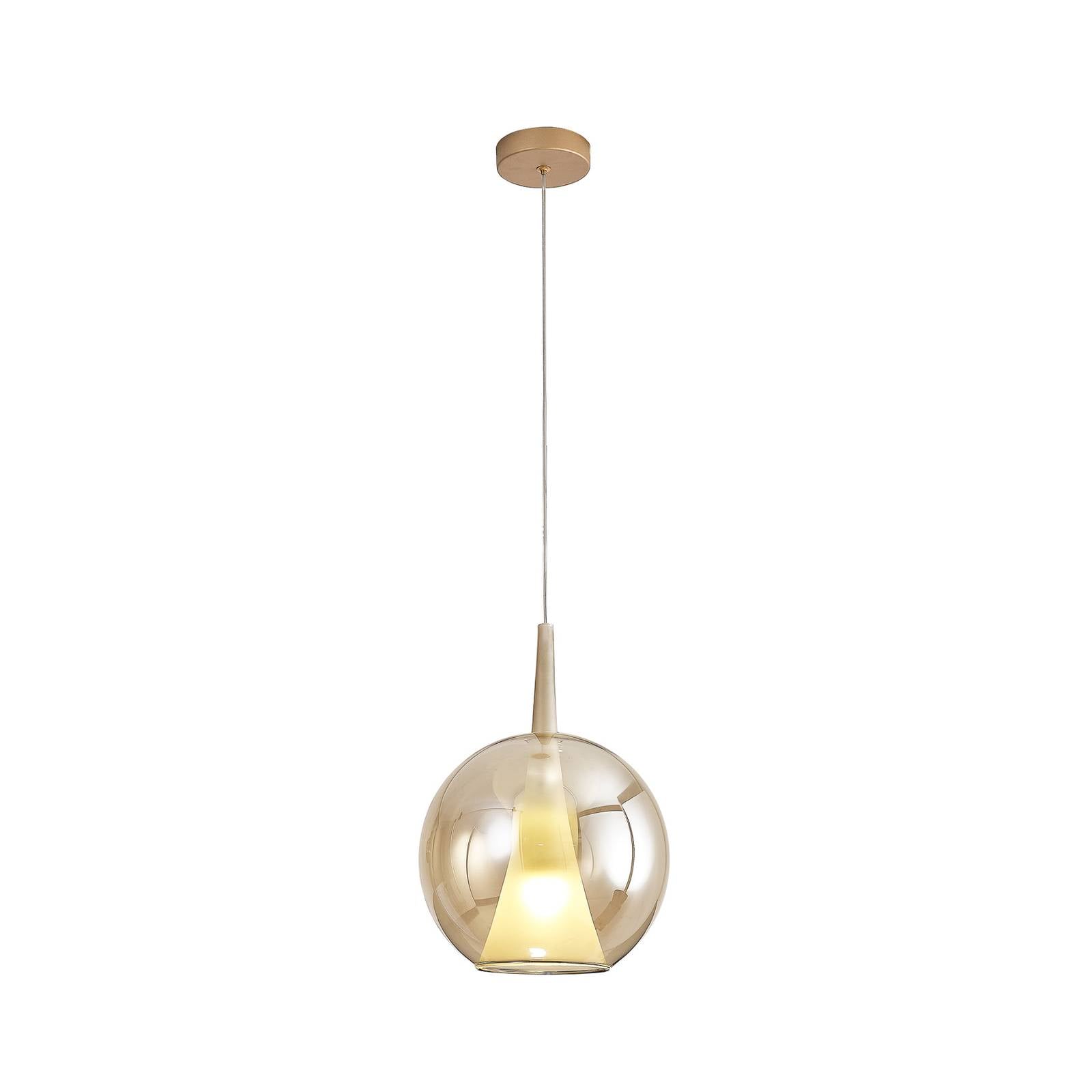 Hängeleuchte Elsa, 1-flammig, Ø 25 cm, Glas, bronze