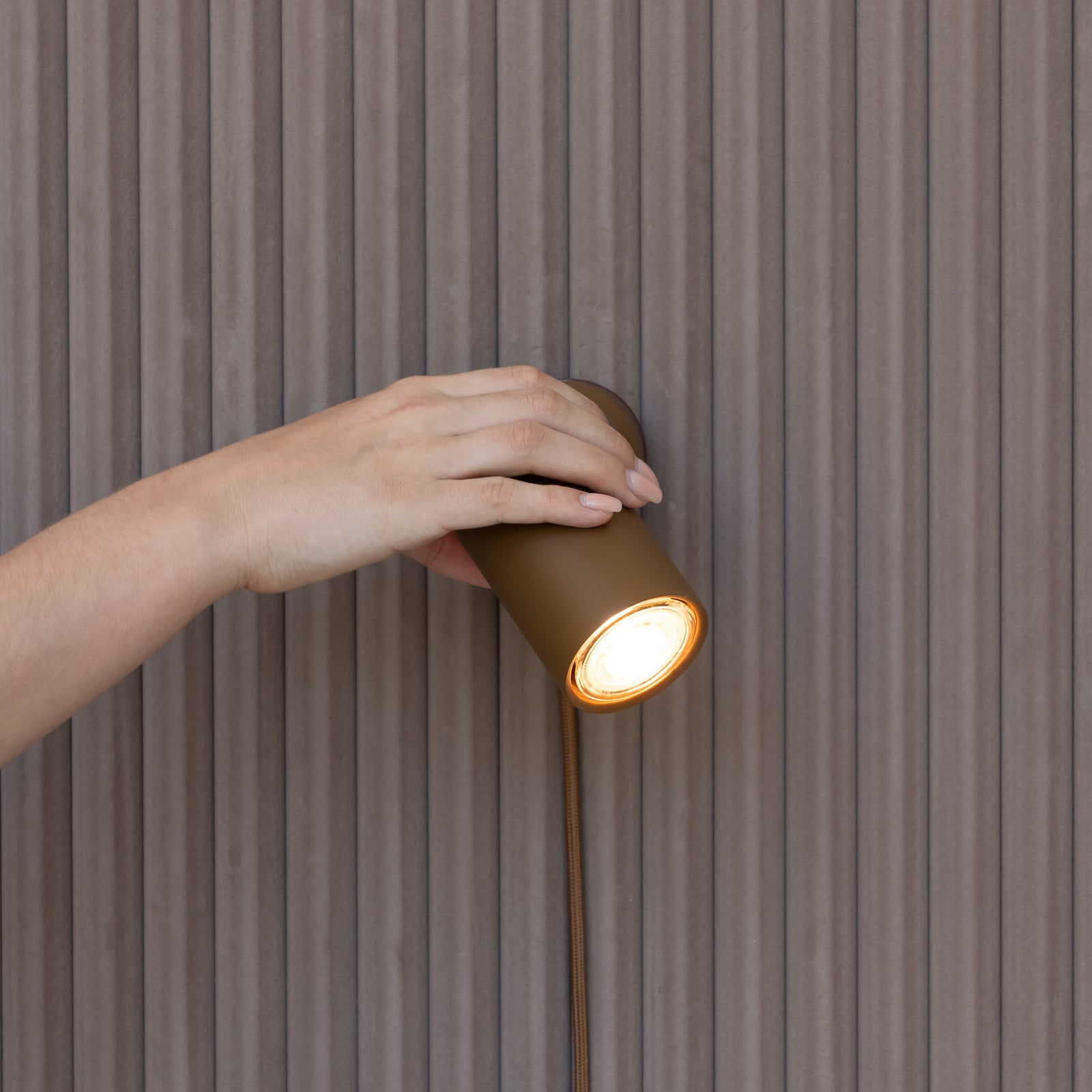 IT'S ABOUT ROMI Applique murale Milan, marron, Ø 6 cm, métal