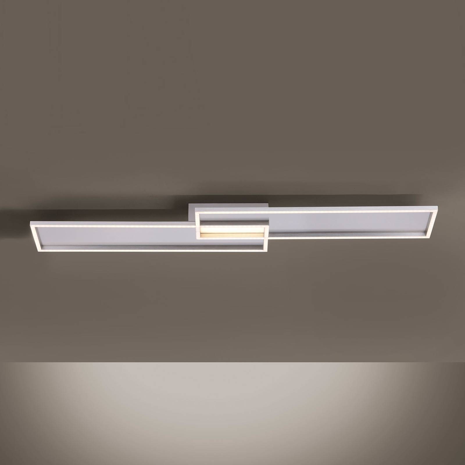 LED plafondlamp Amara, twee rechthoeken, zilver