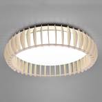 LED plafondlamp Monte, CCT, Ø 60 cm, licht hout