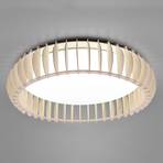 LED-taklampe Monte, CCT, Ø 60 cm, lyst tre