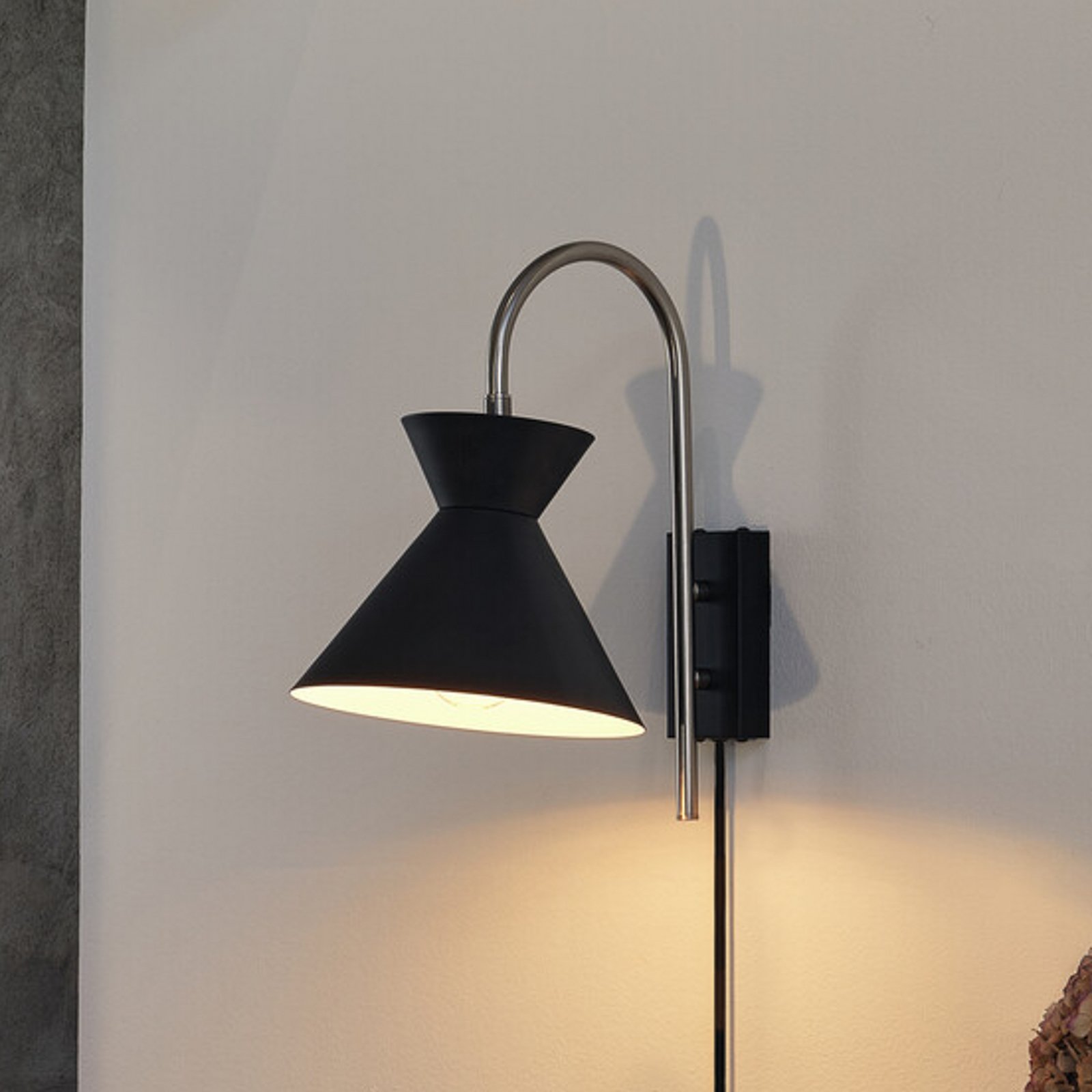 OSRAM wandlamp Decor Waist, staal, zwart, E27, stekker