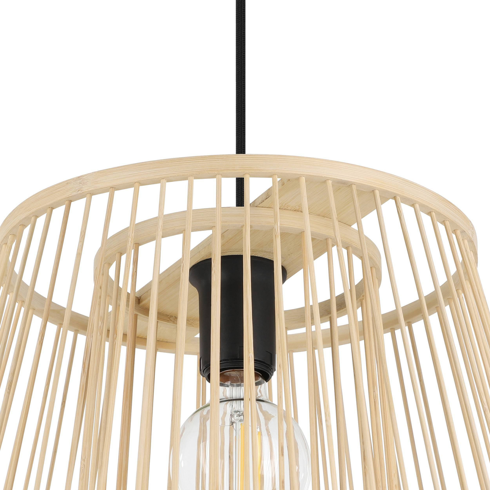 Hykeham hængelampe, Ø 38 cm, natur, bambus