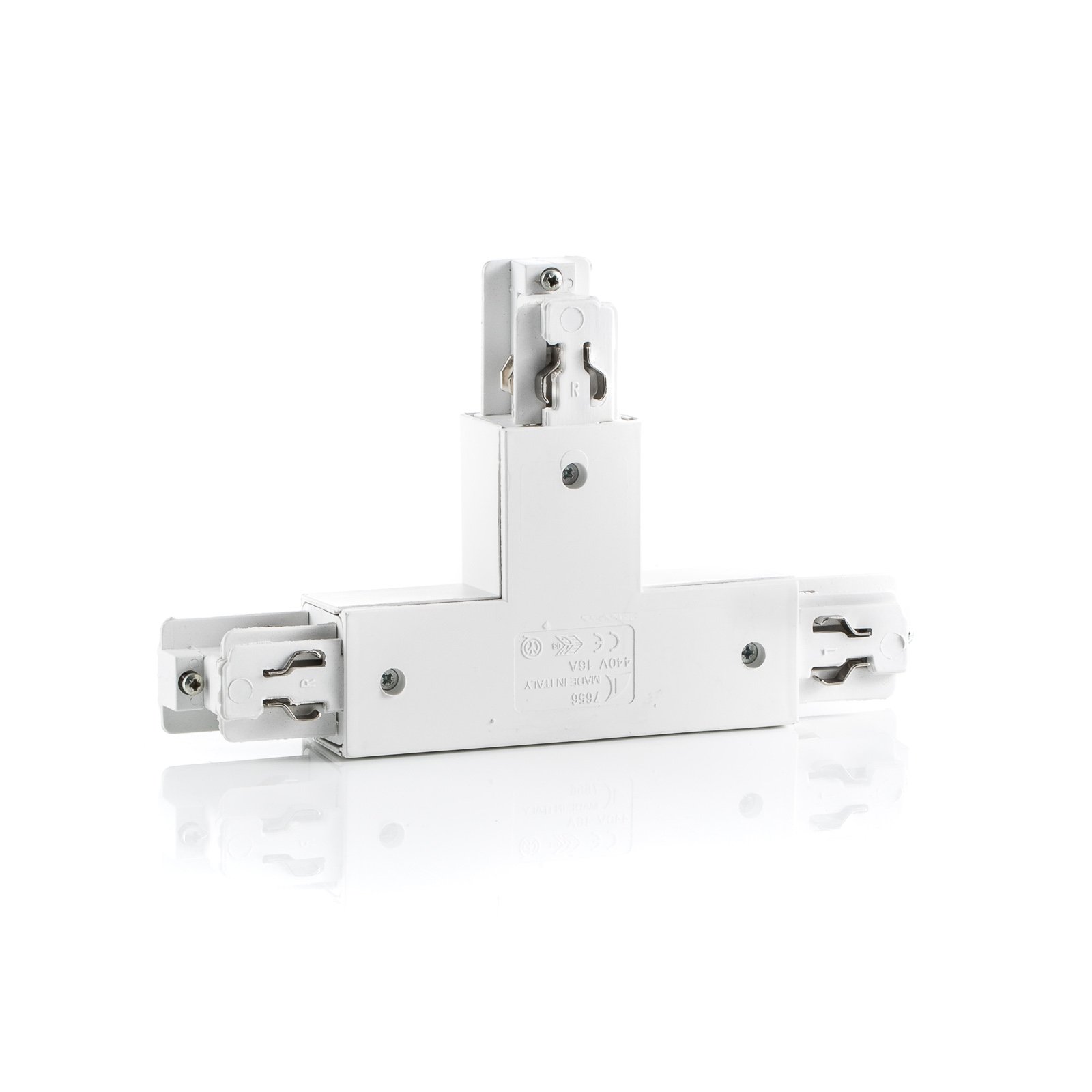 Ivela T connector earth right, white