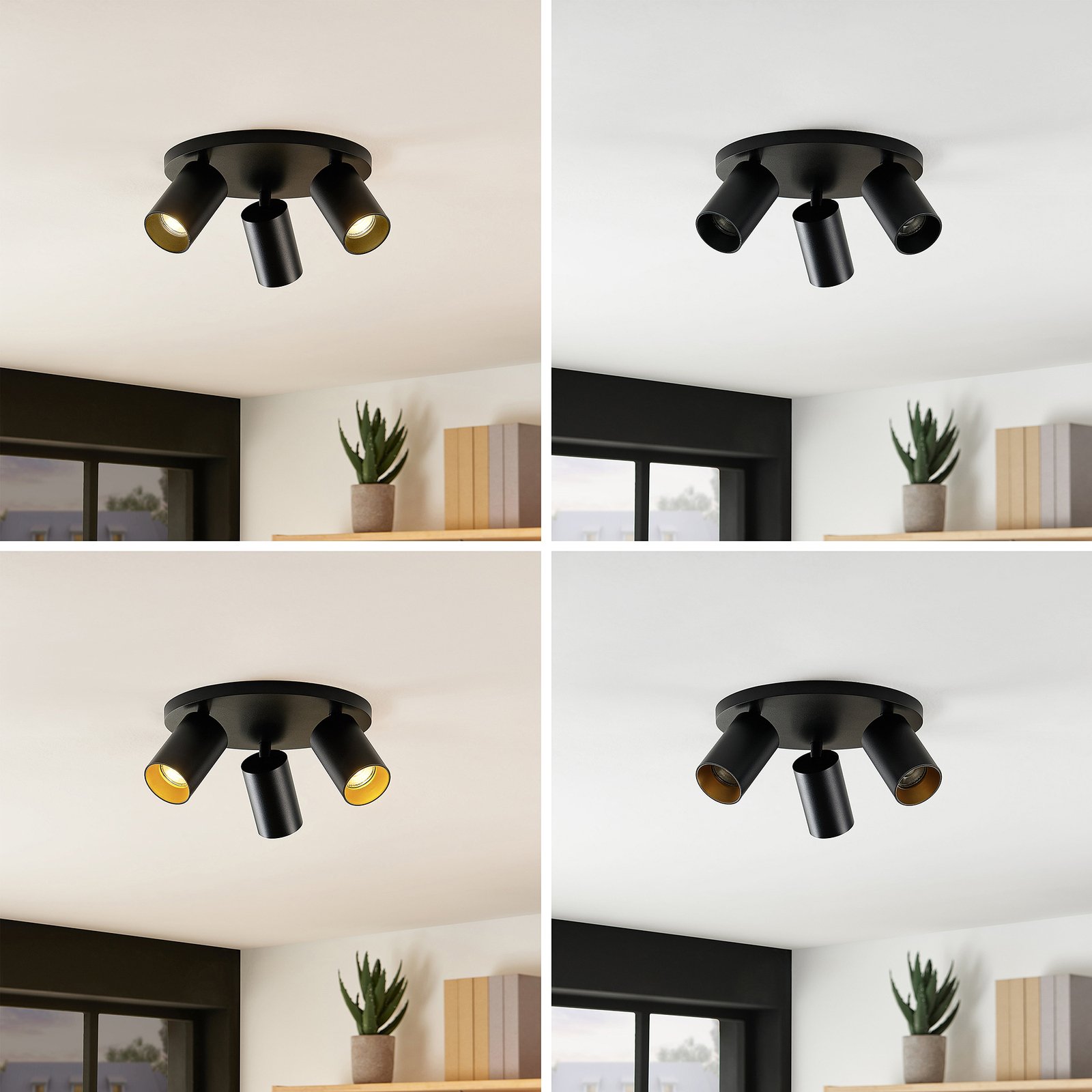 Brinja 3 Round Deckenleuchte Black - Arcchio