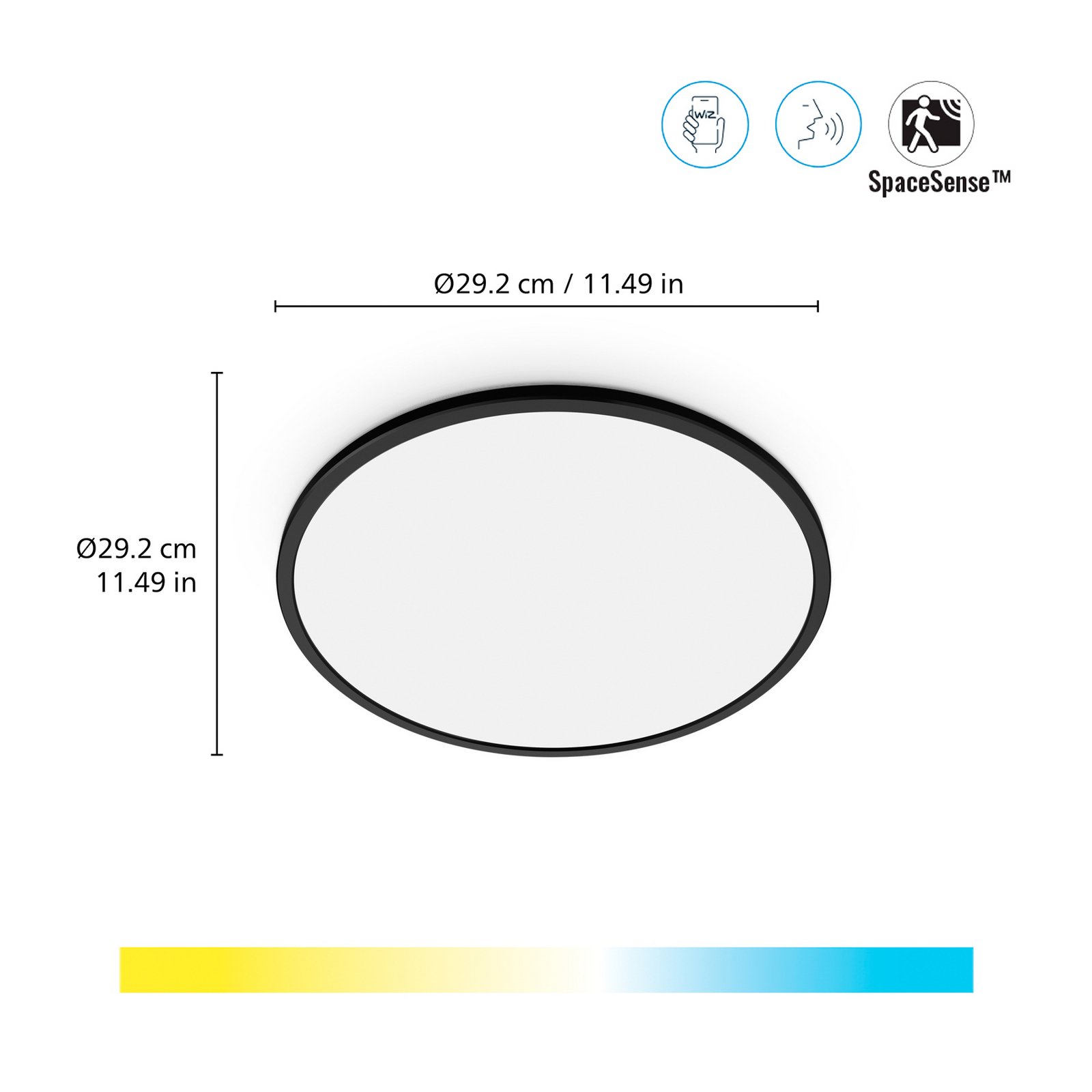 SuperSlim WiZ Deckenleuchte 16W Black - WiZ