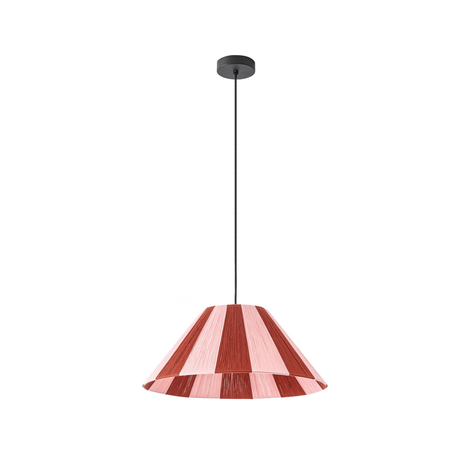 Lampada a sospensione Lindby Suly, rosso/rosa, cotone, Ø 45 cm Lampada a sospensione Lindby Suly, rosso/rosa, cotone, Ø 45 cm