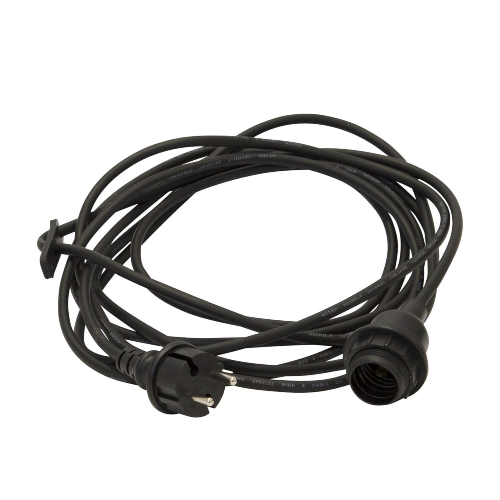 E27-fitting met kabel Ute, 5 m, zwart