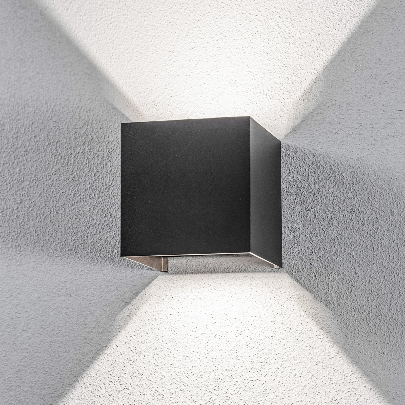 Nivar Square LED Outdoor Wall Lamp Black - Lindby
