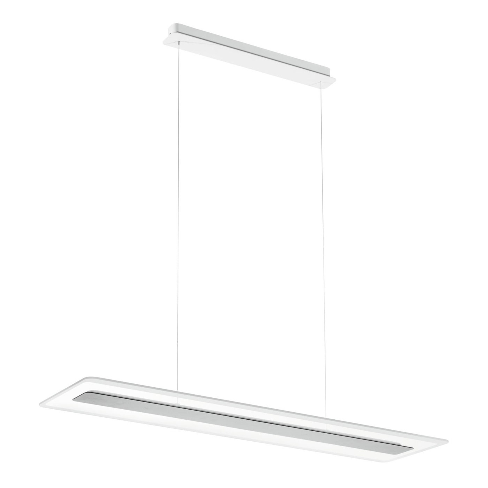 Suspension LED Antille verre rectangulaire chromée