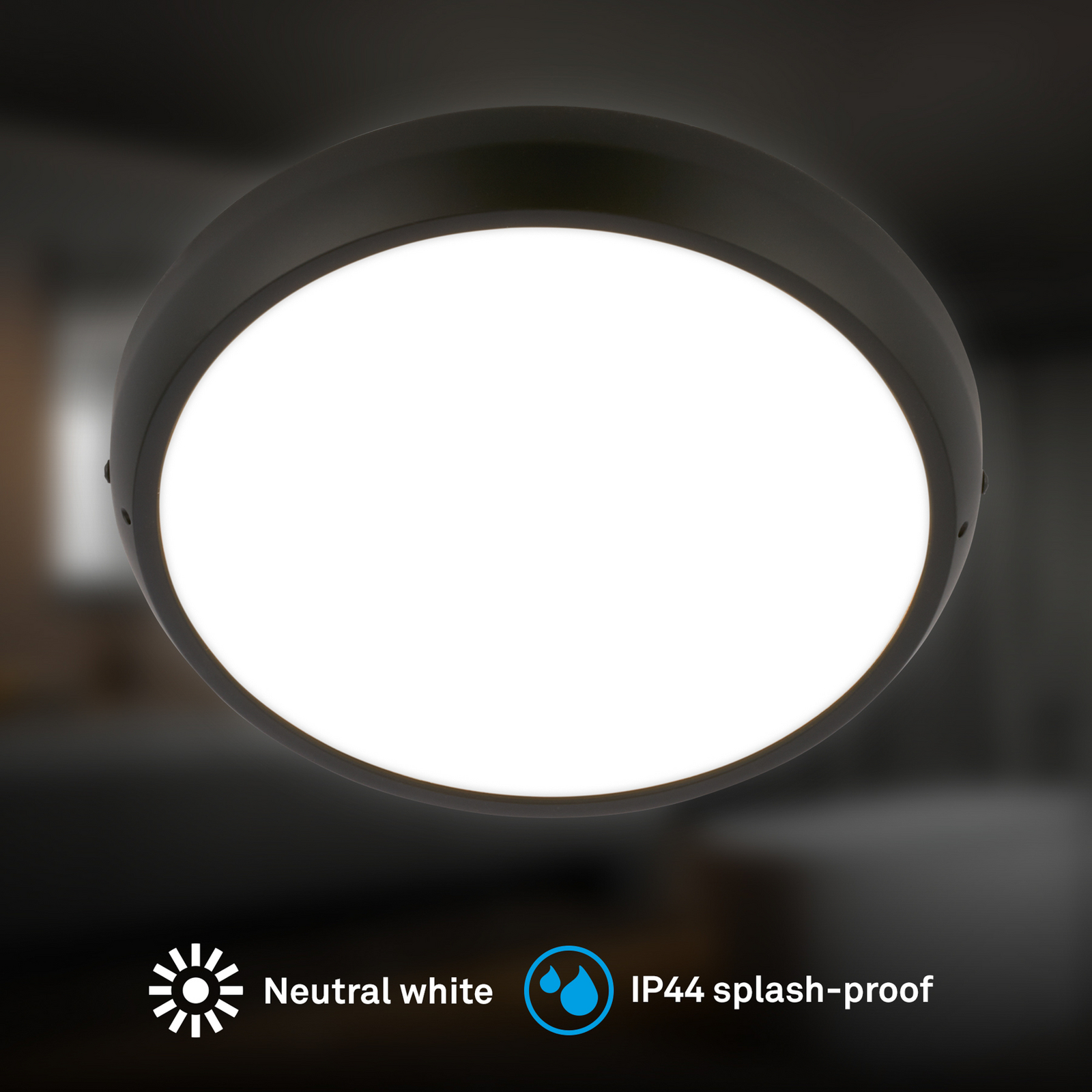 Lampa sufitowa LED Navaro, czarna/biała, Ø 28 cm, 4 000 K Lampa sufitowa LED Navaro, czarna/biała, Ø 28 cm, 4 000 K