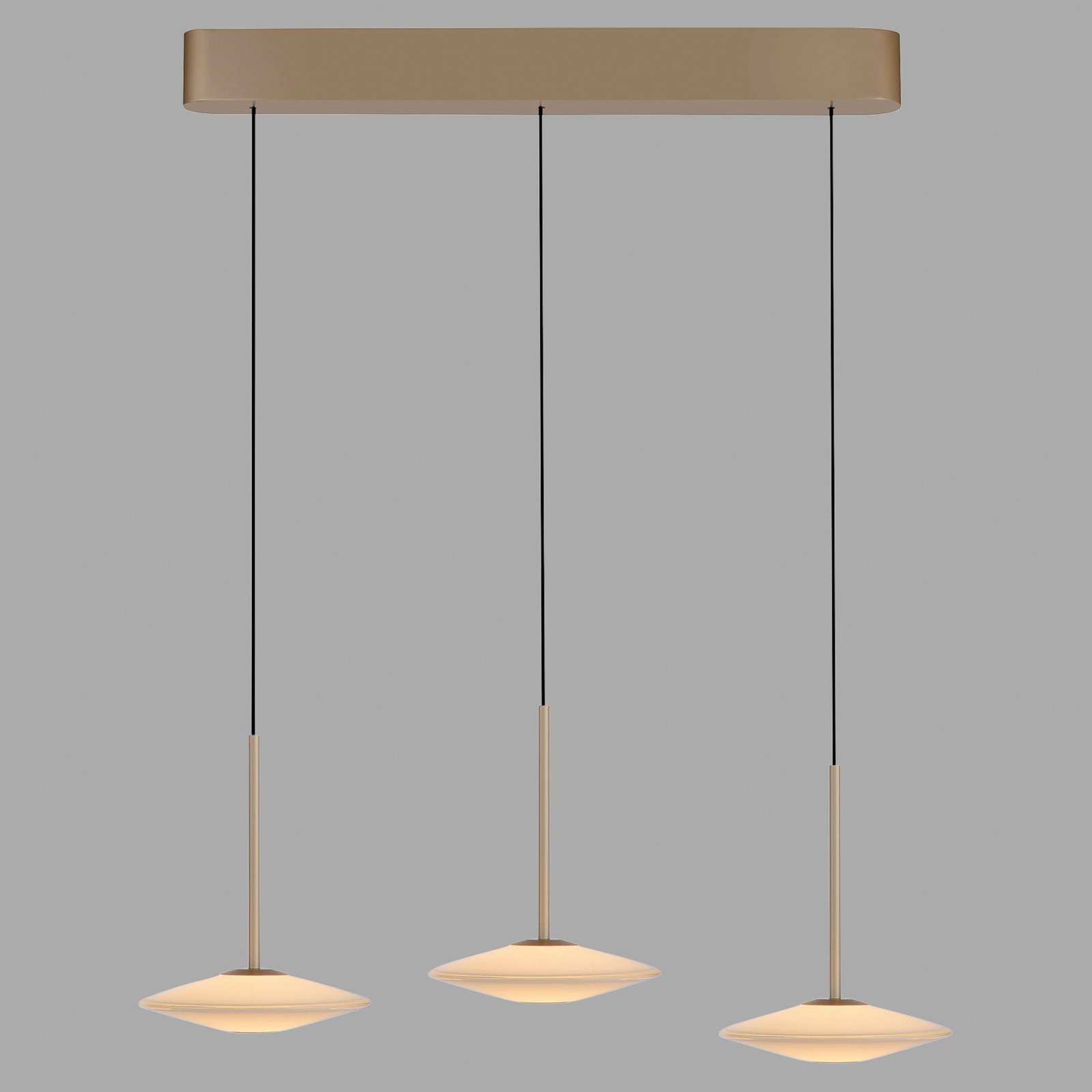 Paul Neuhaus LED-Pendelleuchte Elipsa, 3-flg., weiß/bronze