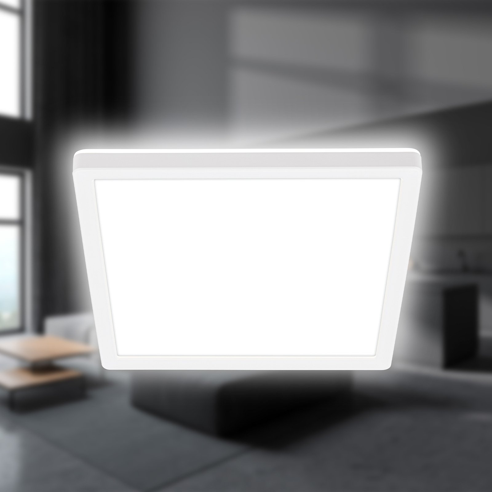 Candeeiro de teto LED Tava, branco, 24x24 cm, plástico