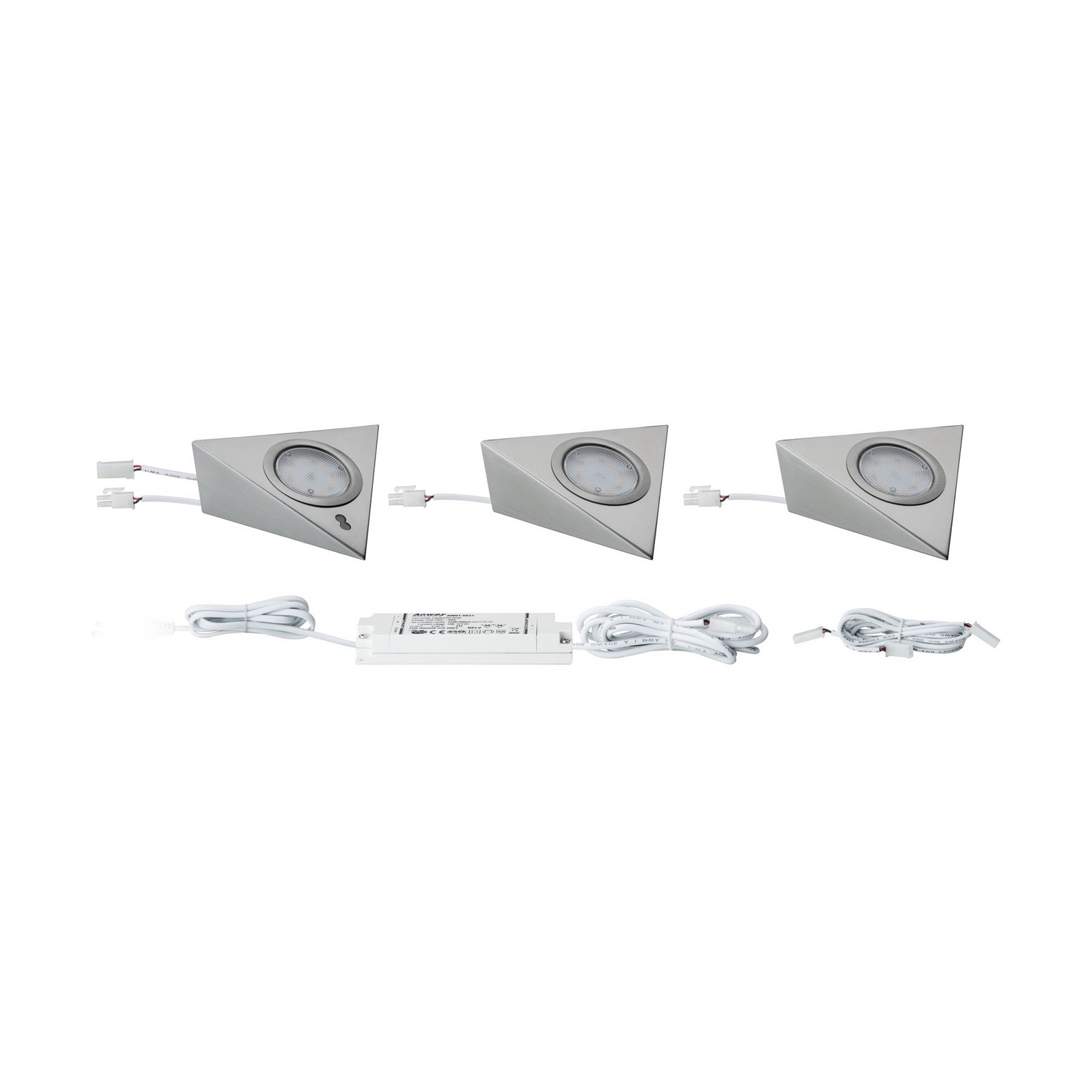 Lampă LED Paulmann pentru dulapuri, model triunghiular, din fier, cu senzor, Lampă LED Paulmann pentru dulapuri, model triunghiular, din fier, cu senzor,