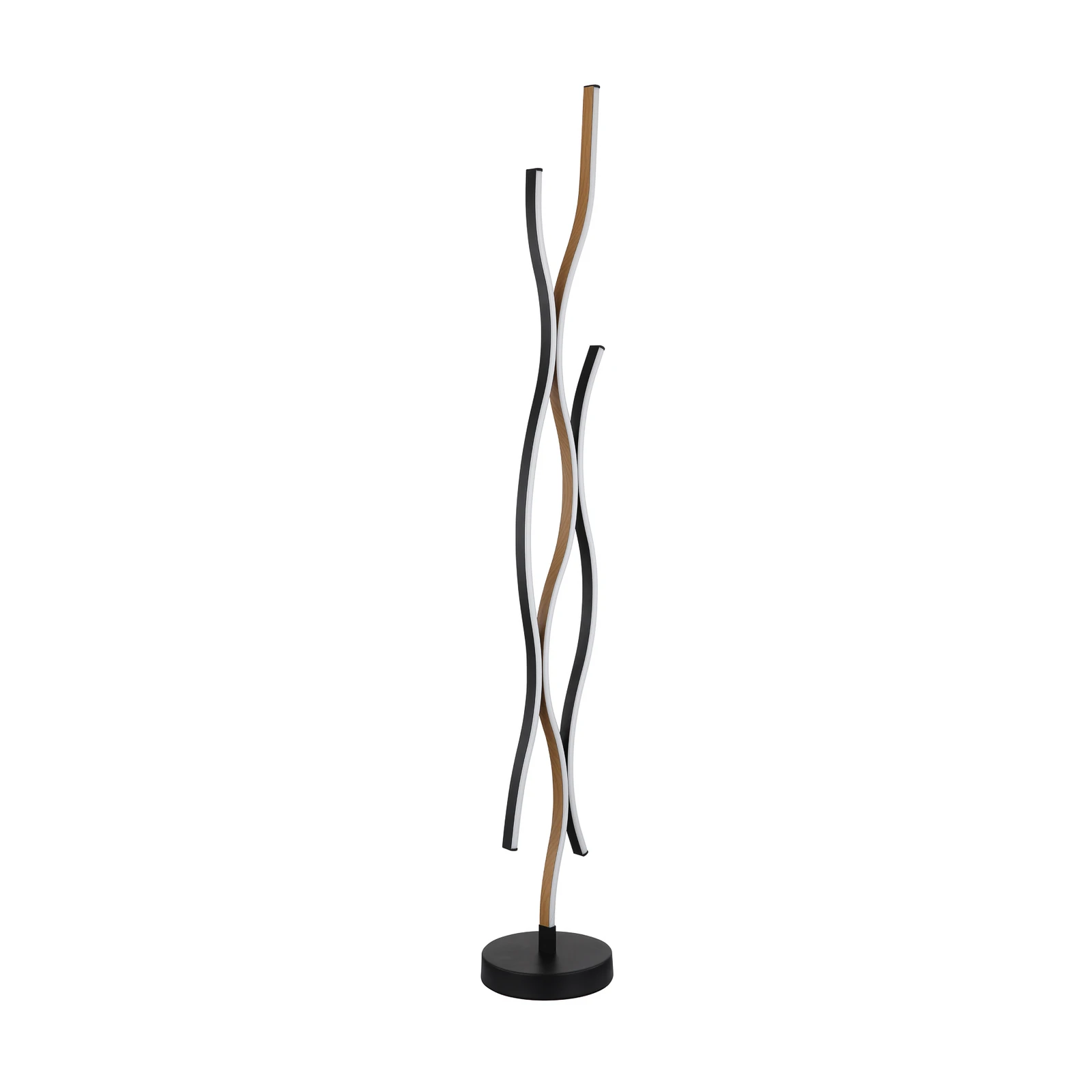 LED podna lampa Geronimo, visina 135 cm, crna/drveni izgled