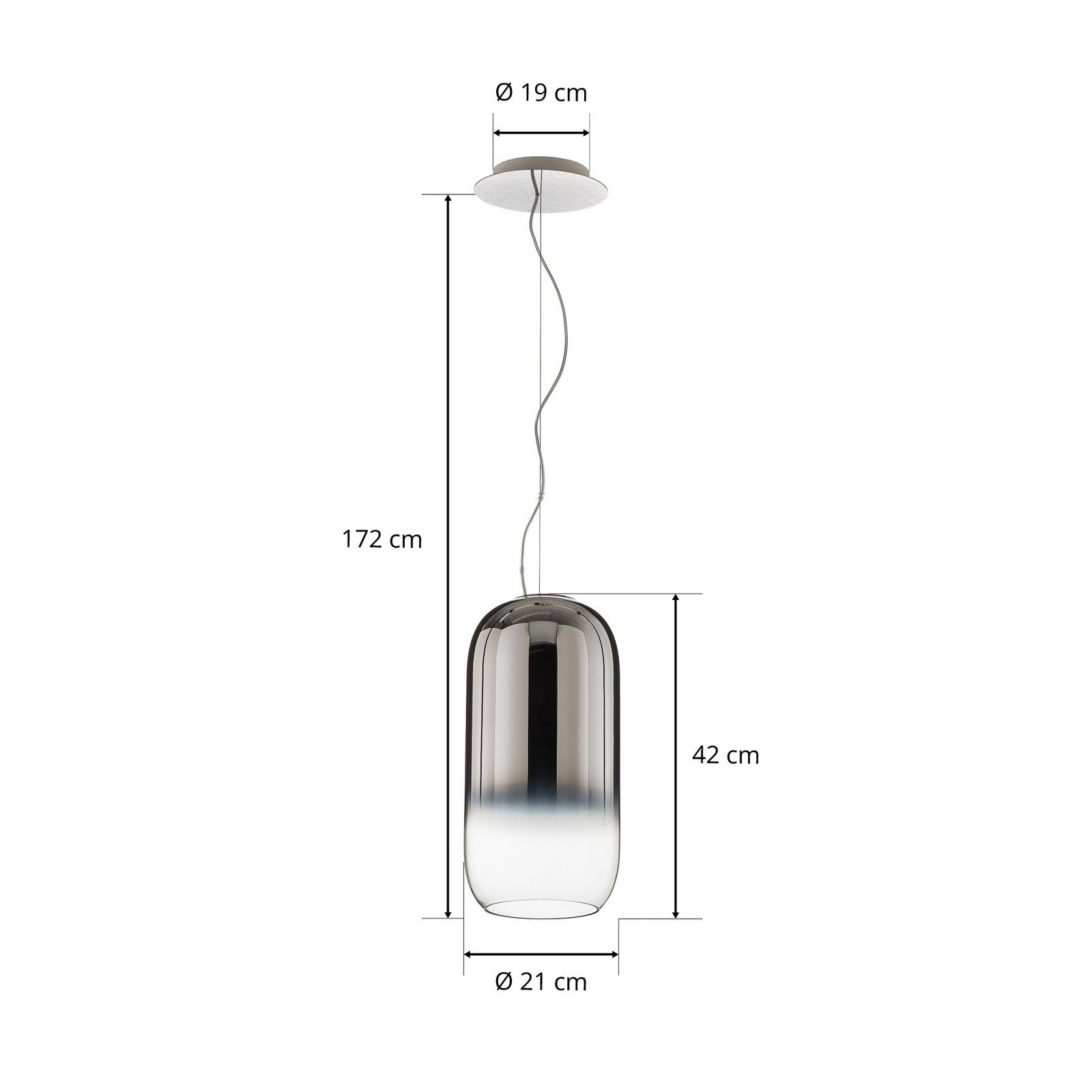 Artemide Gople lampa wisząca, srebrna/srebrna
