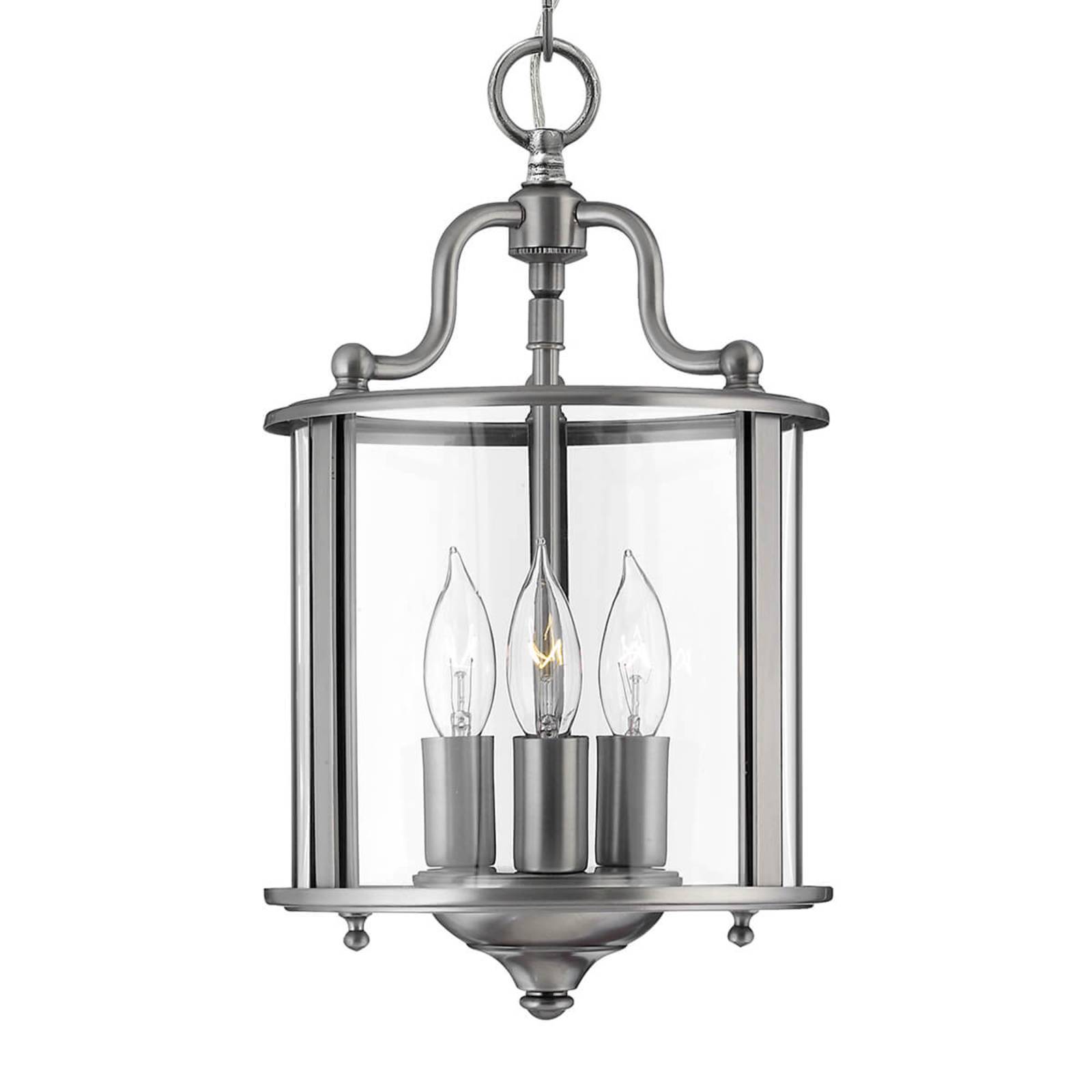 Elstead - Hinkley hk-gentry-p-s-pw Hängeleuchte Gentry 3xE14 60W Stahl Zinn Klarglas H422-1993cm Ø20cm dimmbar höhenverstellbar