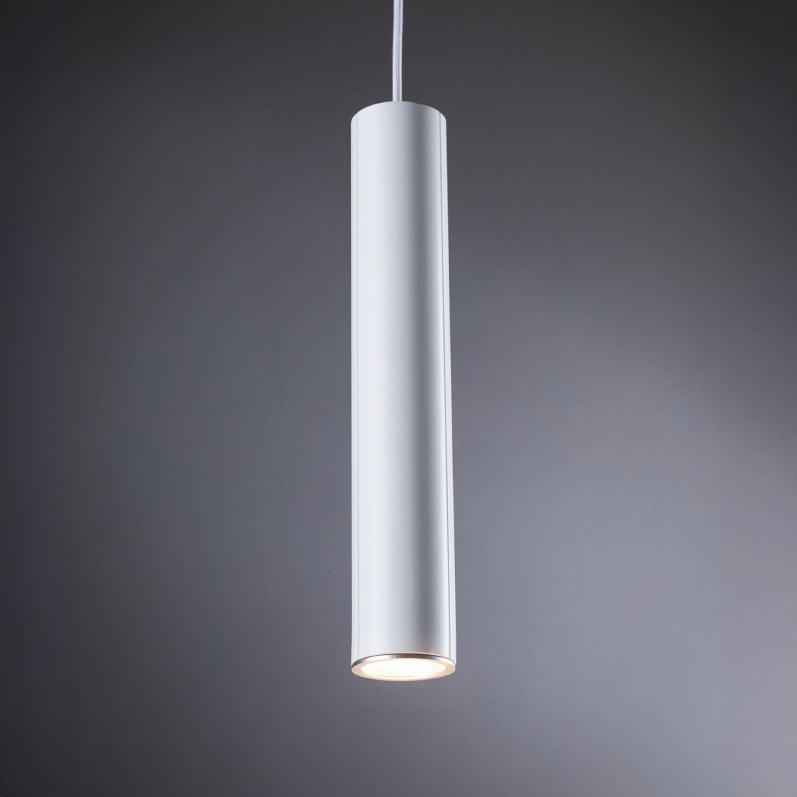 Lámpara colgante Paulmann URail Catalejo, blanco señal, metal