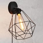 Karo wall light with cage shade