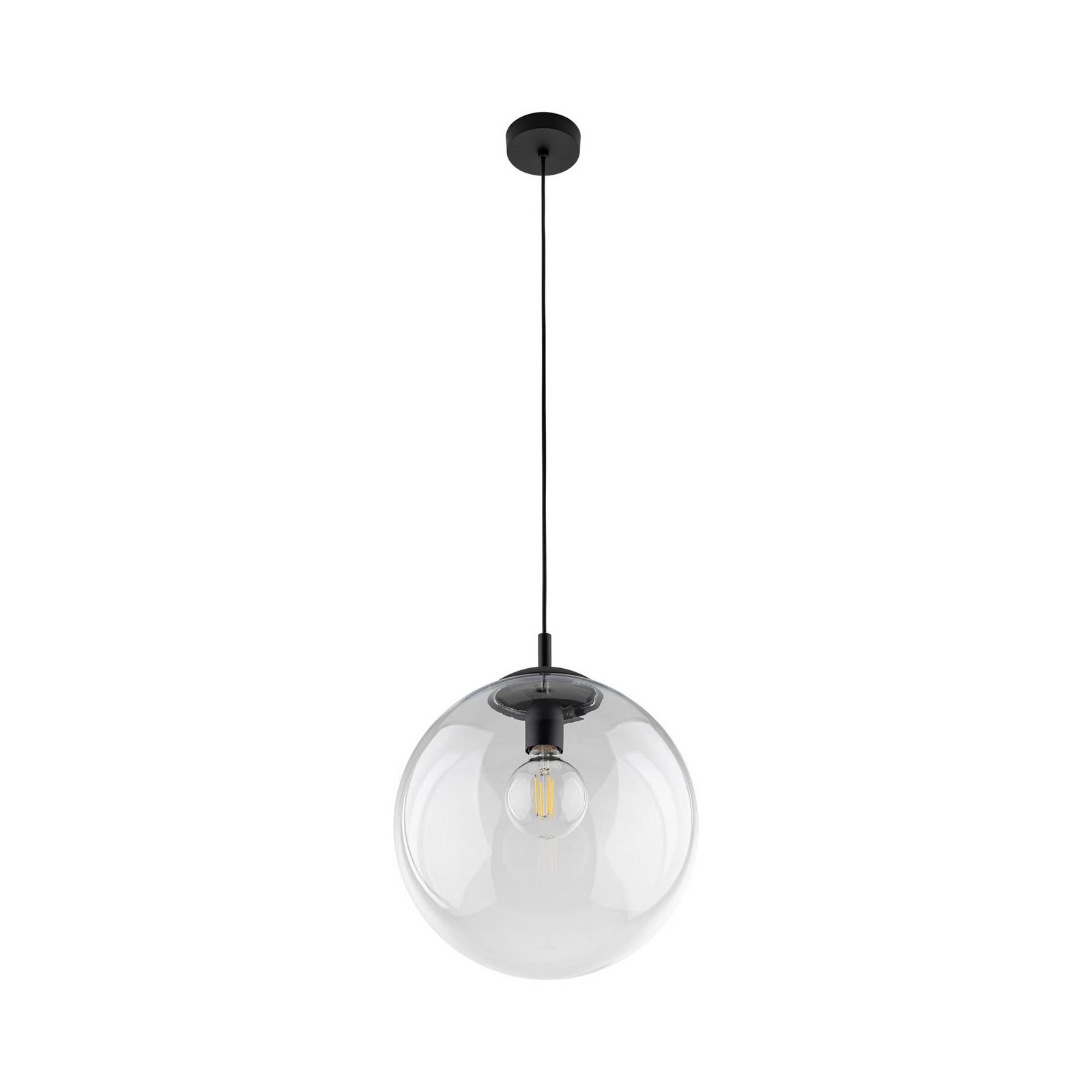 Esme hengelampe, Ø 35 cm, transparent, glass, globe, E27