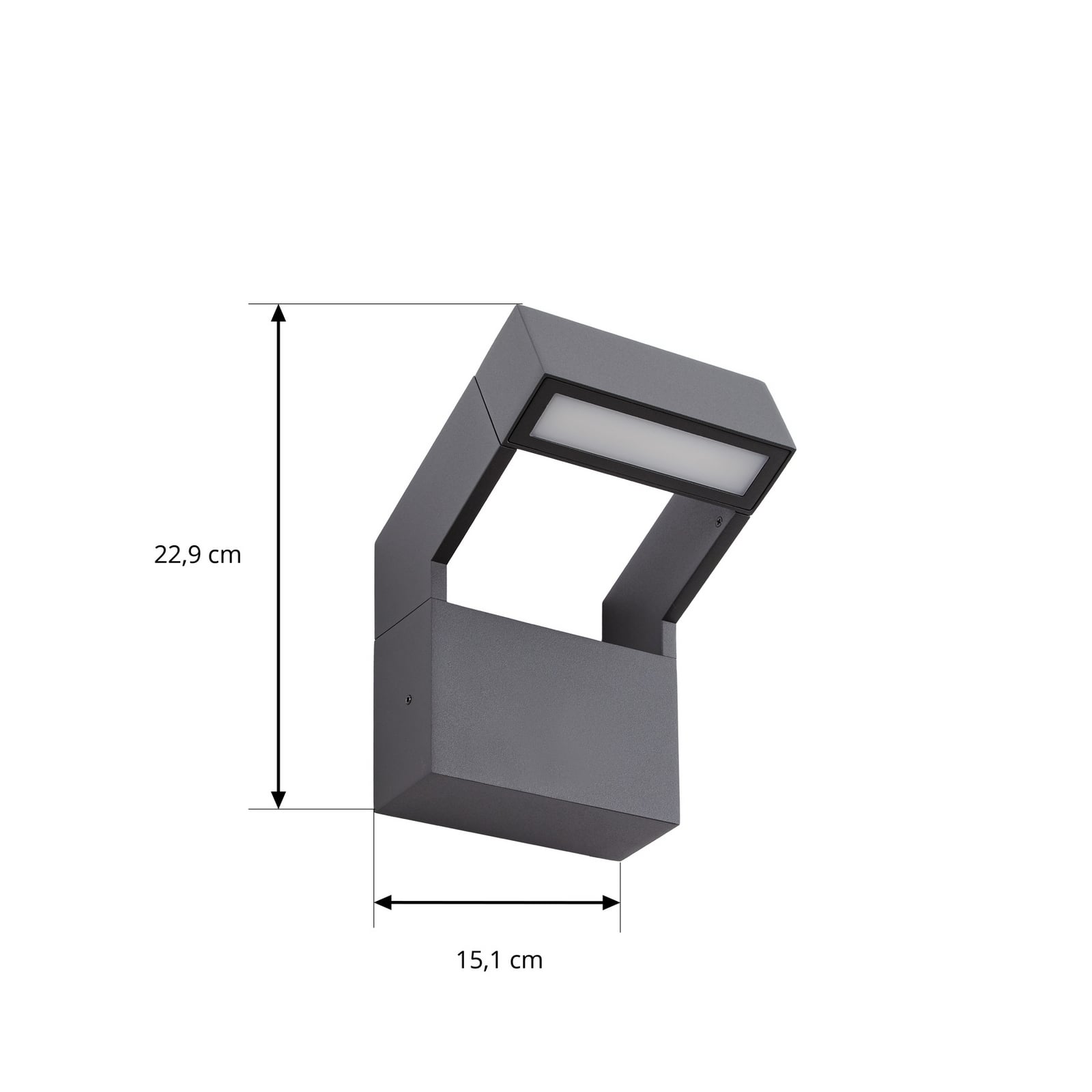 Candeeiro de parede exterior LED Arcchio Kovato, cinzento escuro, IP65