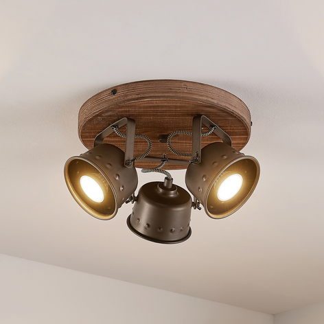 Lindby Rubinjo takspotlight, 3 lampor rund