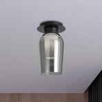 Lampa sufitowa Nora, czarny-chrom, szkło, metal