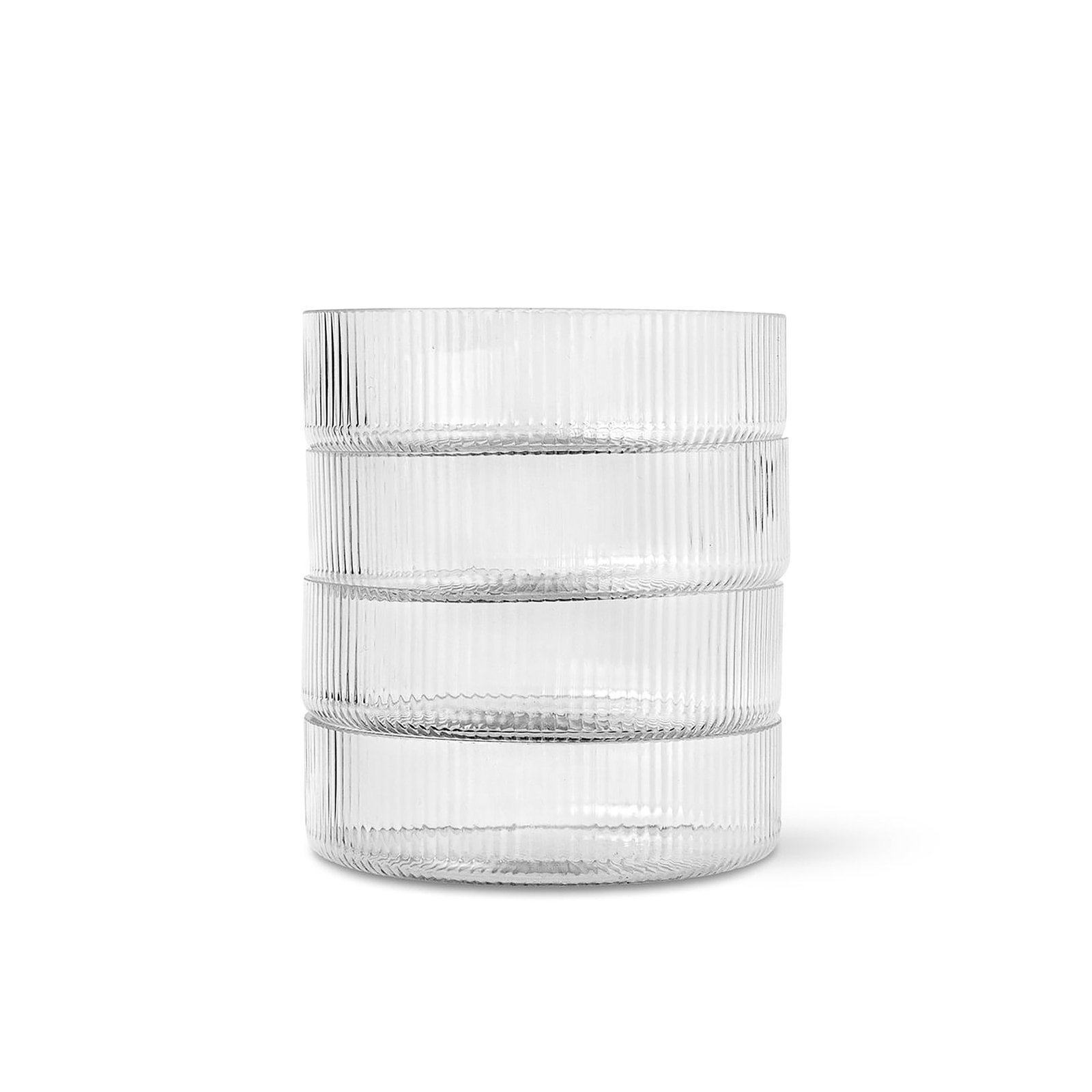 ferm LIVING Taça de servir Ripple, transparente, Ø 12,2 cm, conjunto de 4