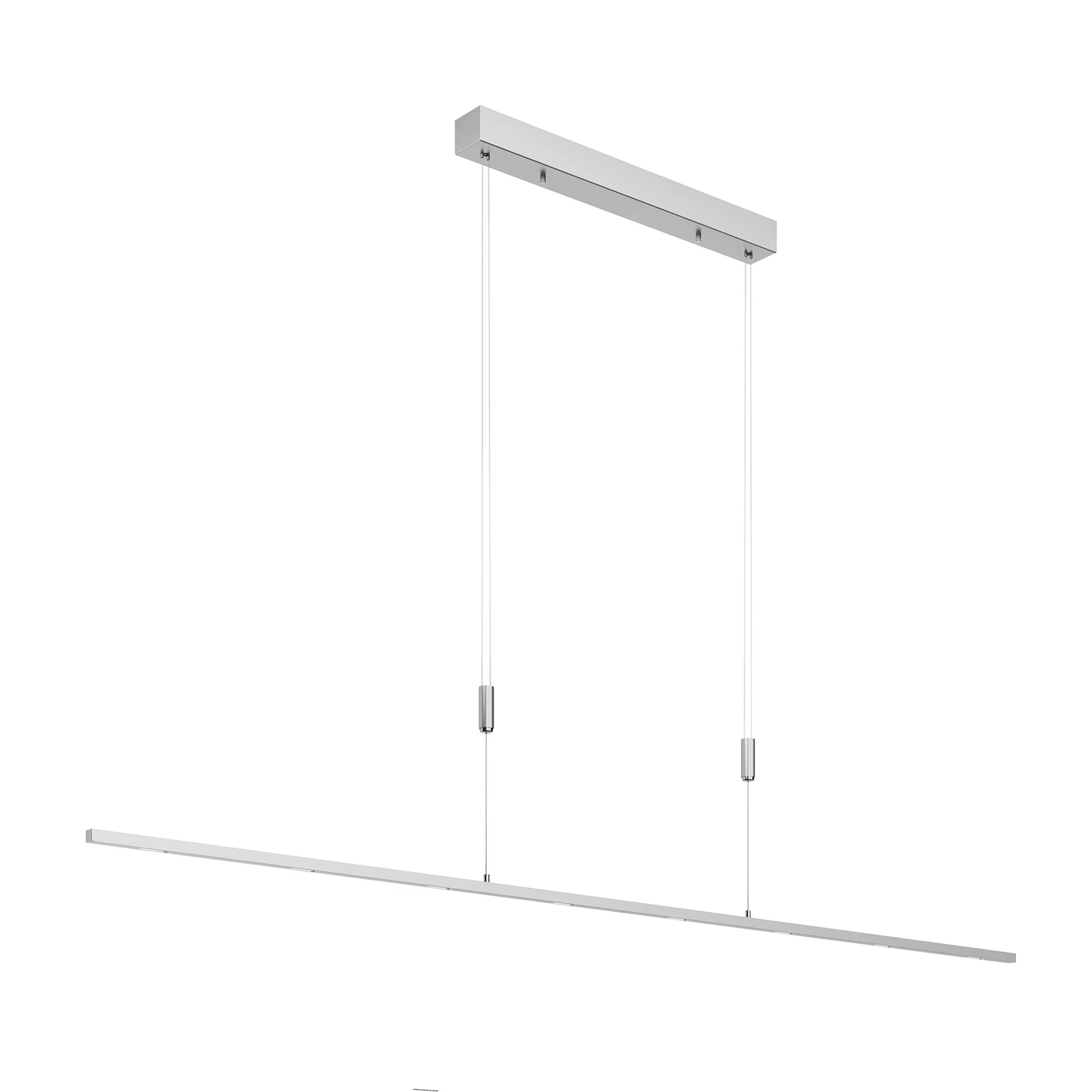 Suspension LED Lucande Arnik, 180 cm, couleur nickel, à intensité variable