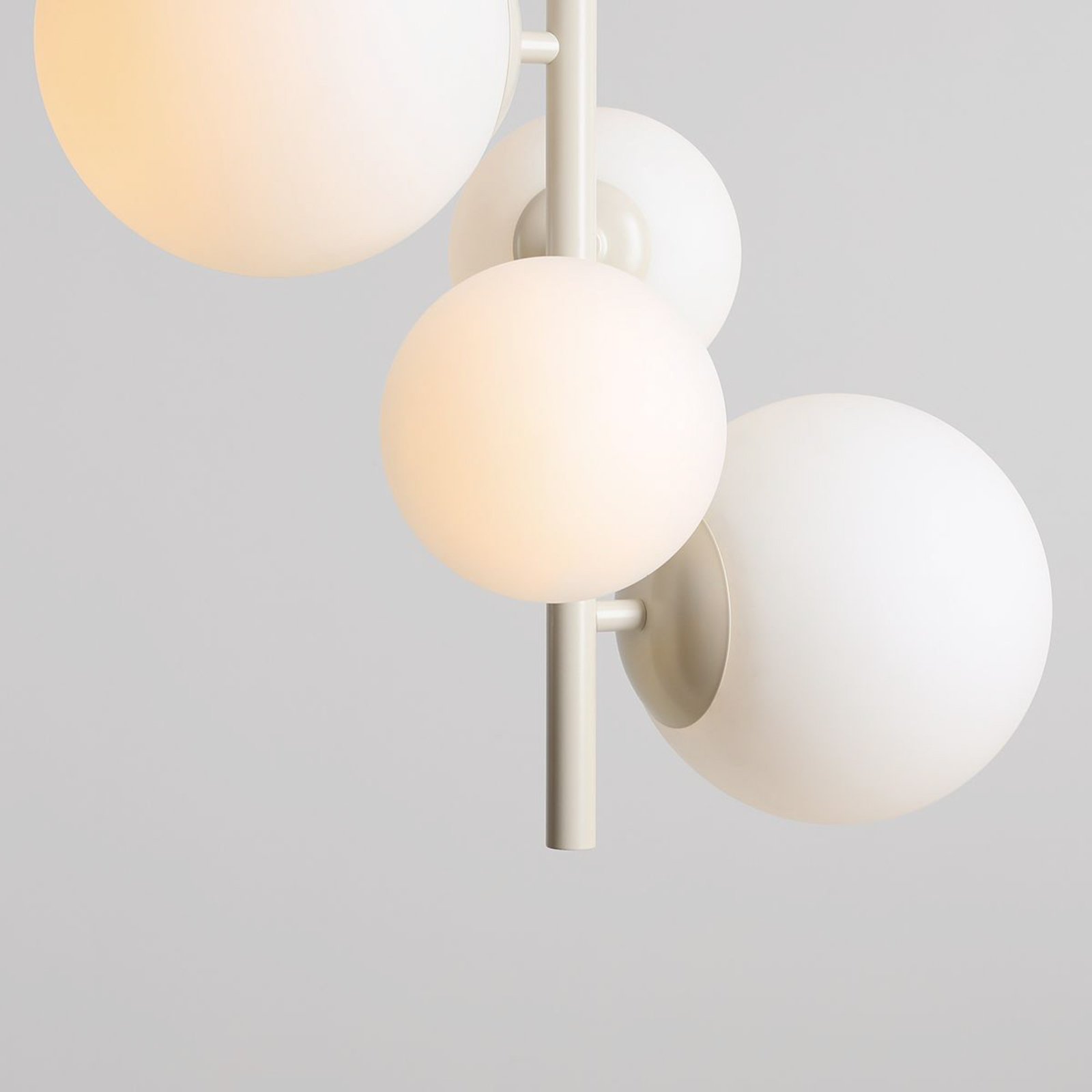 Lámpara colgante Dione, opalino/crema, 4 luces