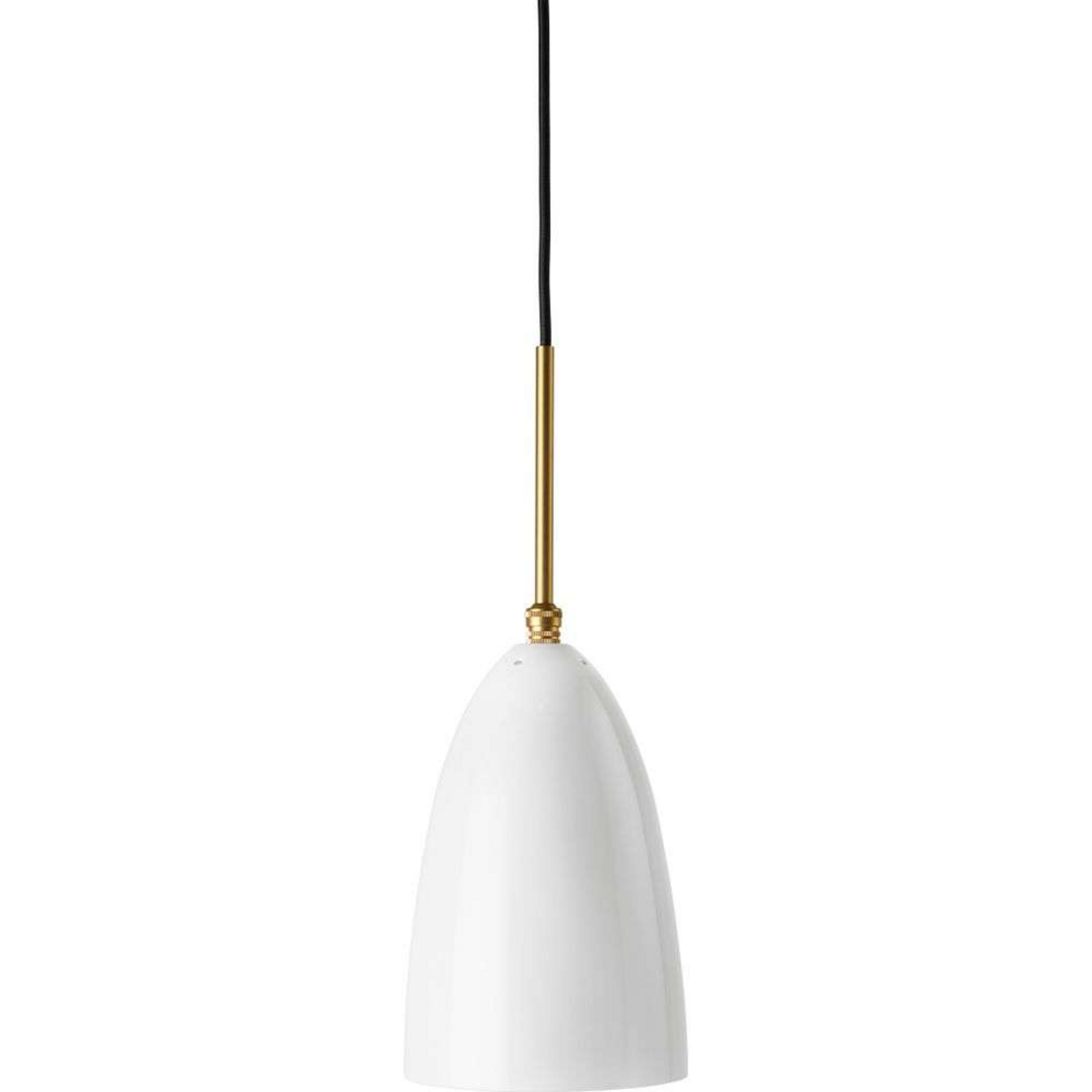 Gräshoppa Pendel Glossy Alabaster White/Brass - GUBI